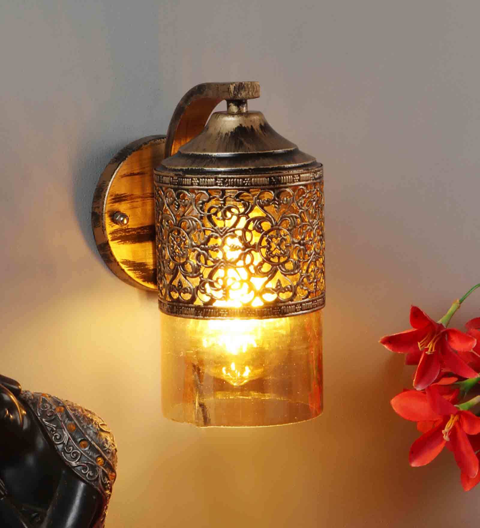 Matera Antique Gold Metal Wall Sconces