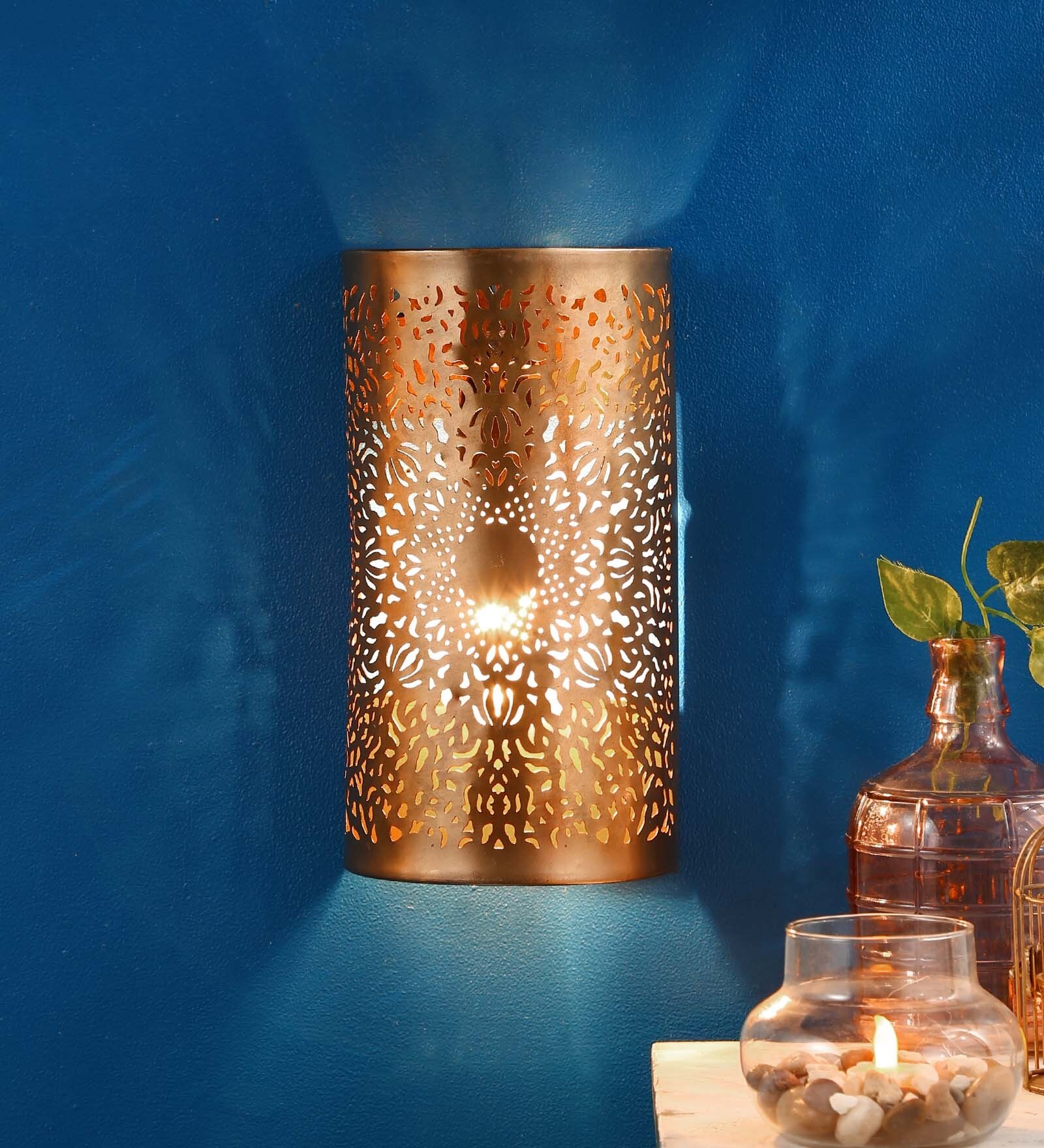 Buy Titan Gold Metal Flush Mount Wall Light By Homesake at 45 OFF by