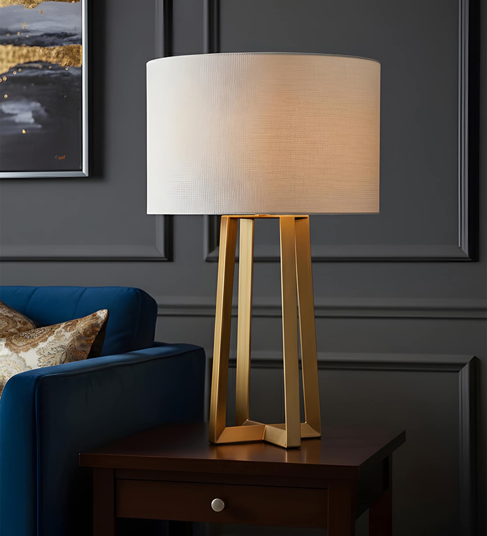 Gold Metal Zenith quad gold lamp