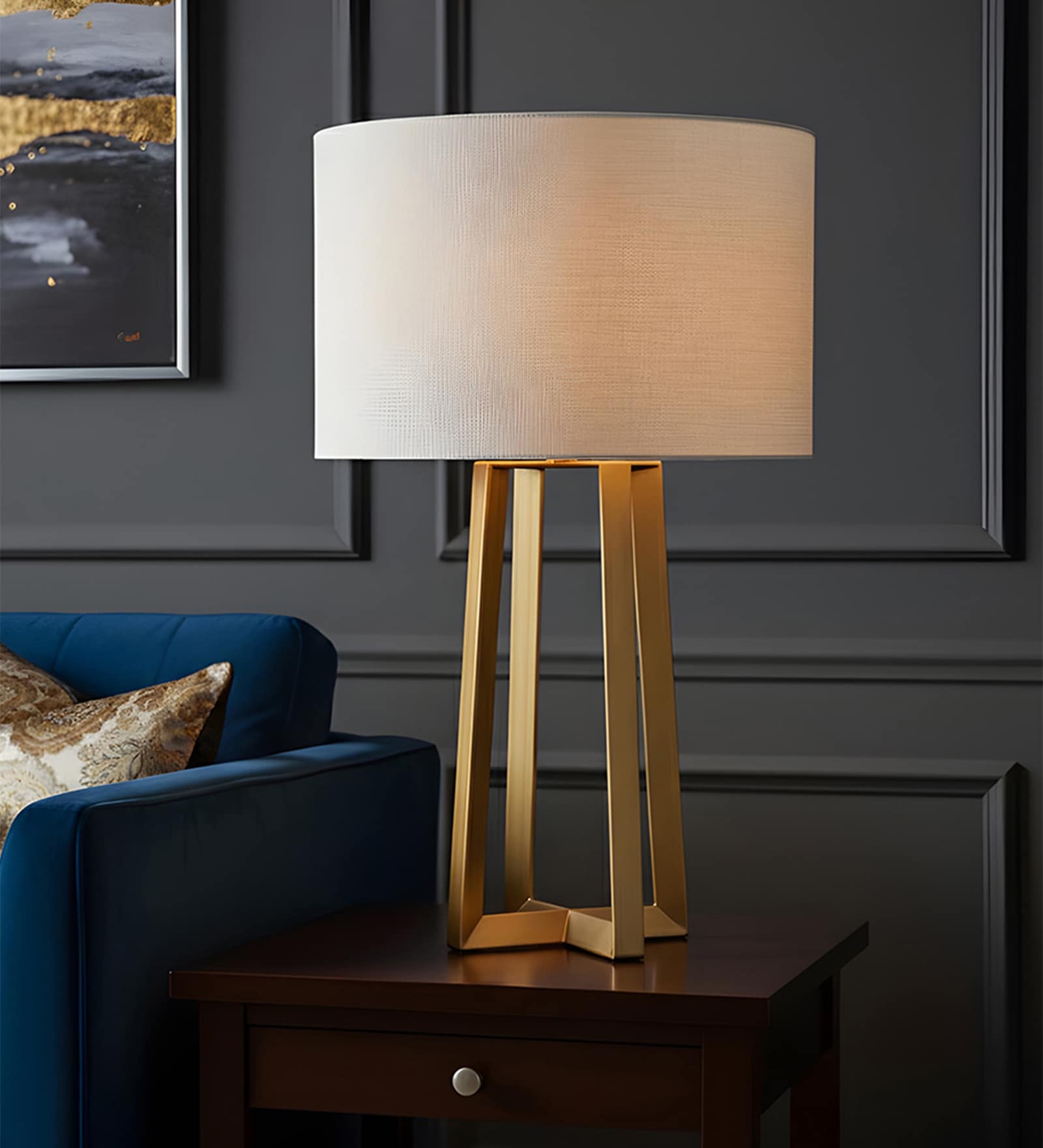 Gold Metal Zenith quad gold lamp