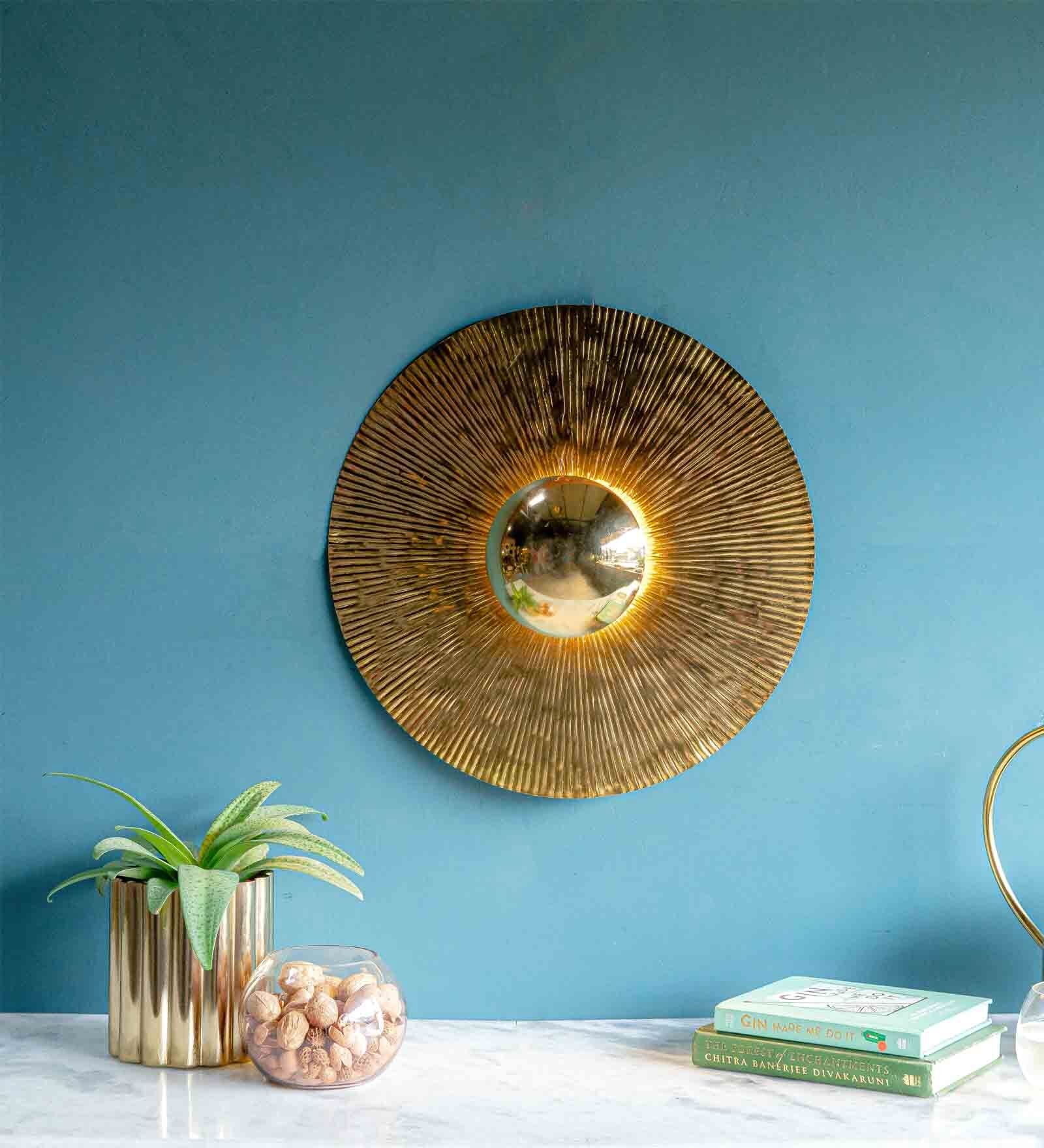 Gold Mild Steel Modern Wall Art 