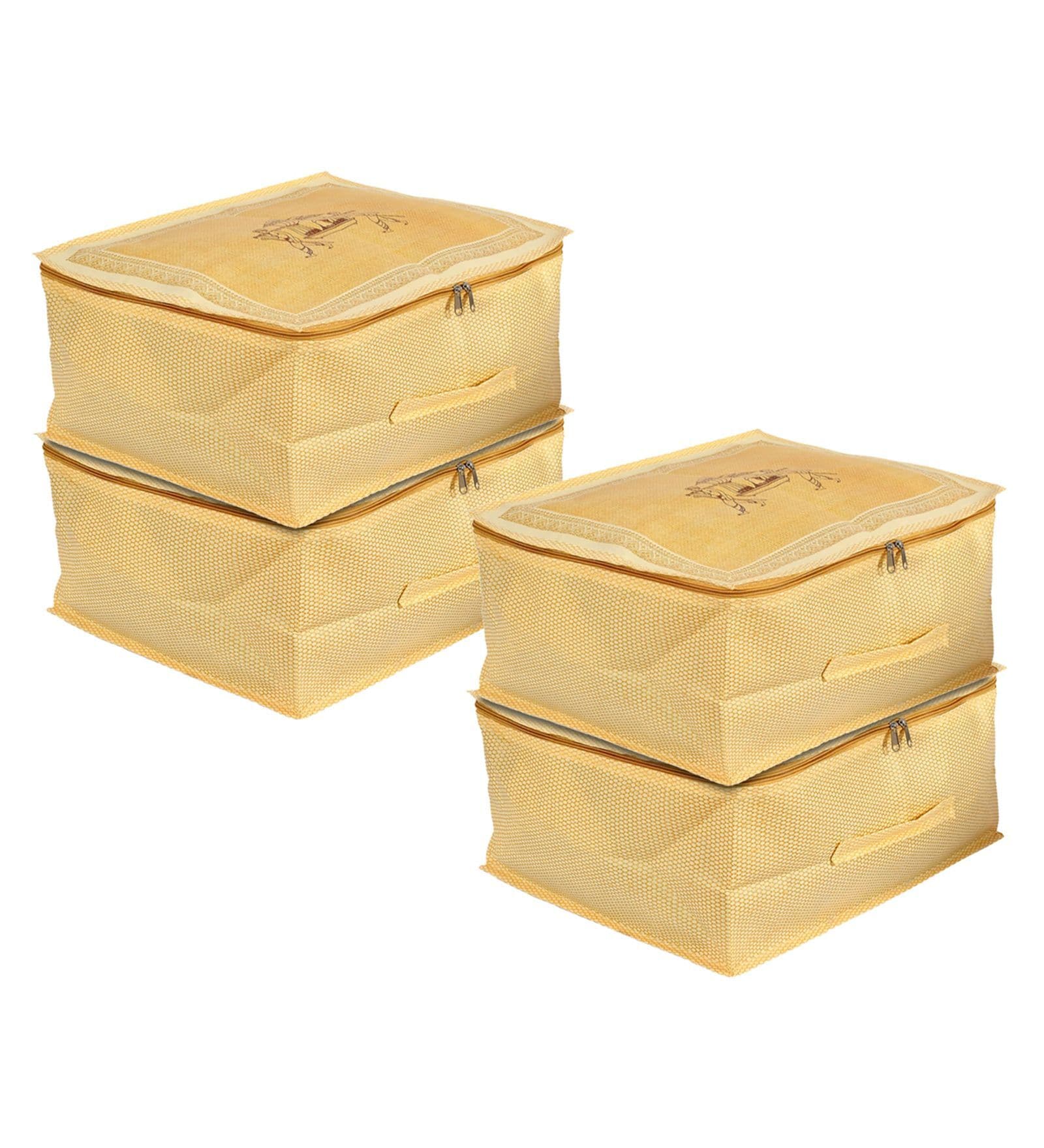 Gold Non Woven Foldable (Set of 4 ) Underbed Organizer