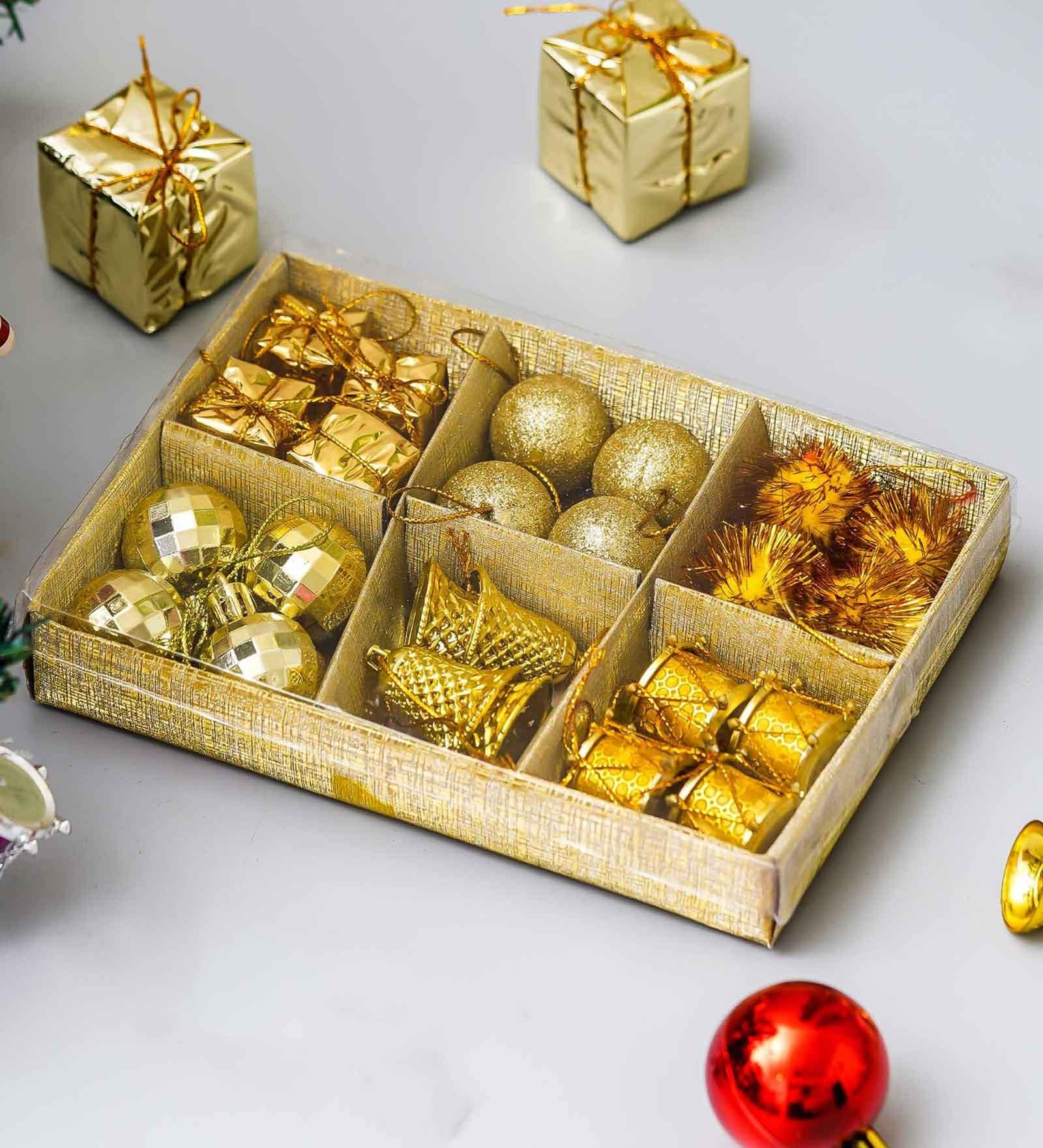 Gold Plastic Christmas Tree Decoration Items