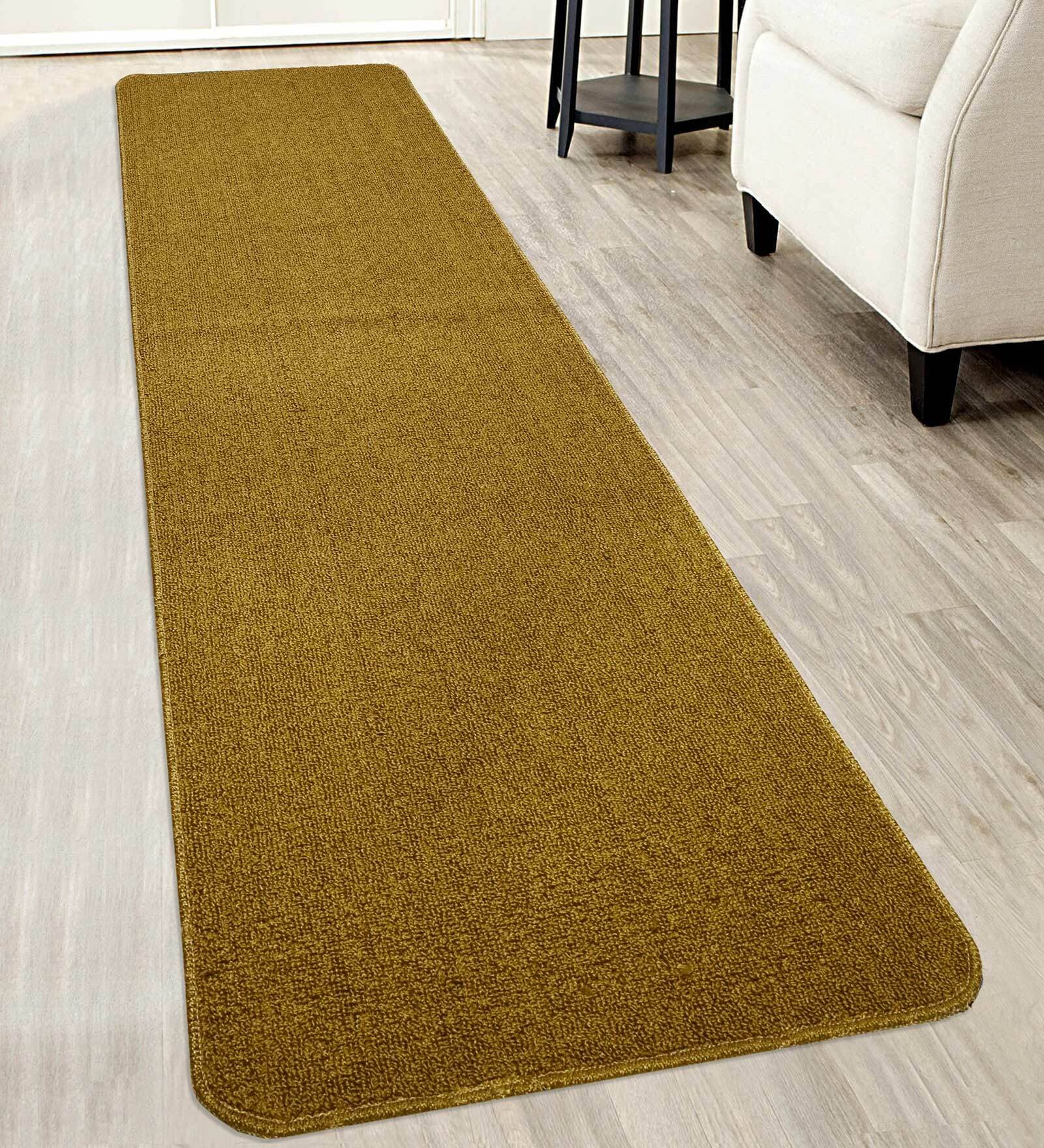 Buy Gold Polypropylene Solid 10 X 2 Feet Hallway Runners Runner by ...