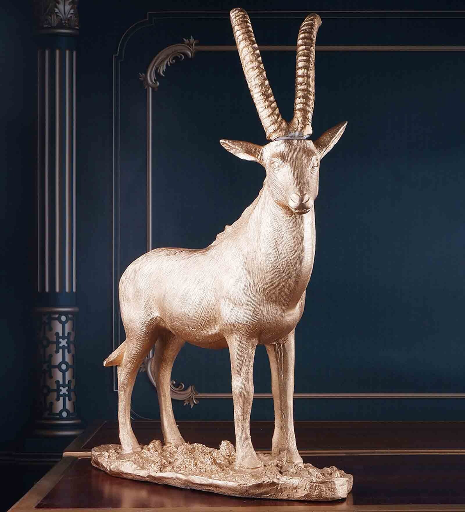 Polyresin Gold Sitting Deer main image 0