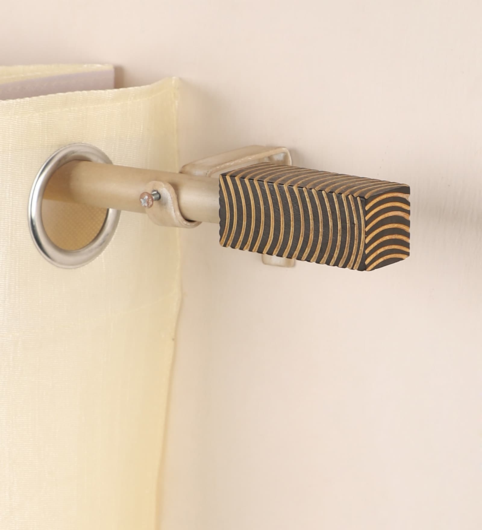 Gold Powder Coated Iron Curtain Rod (48 to 88 Inches) With Bracket