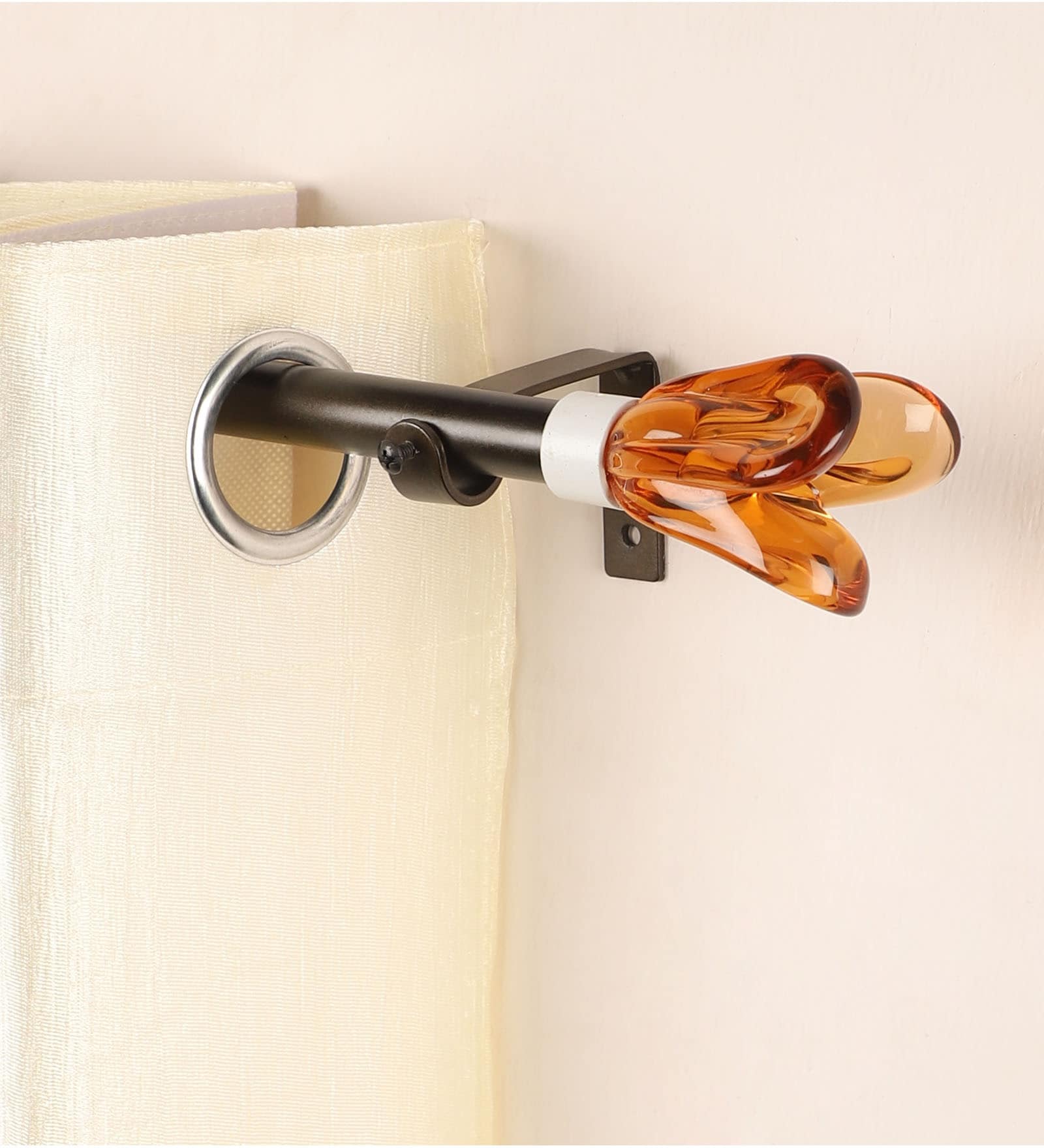 Gold Powder Coated Iron Curtain Rod (48 to 88 Inches) With Bracket