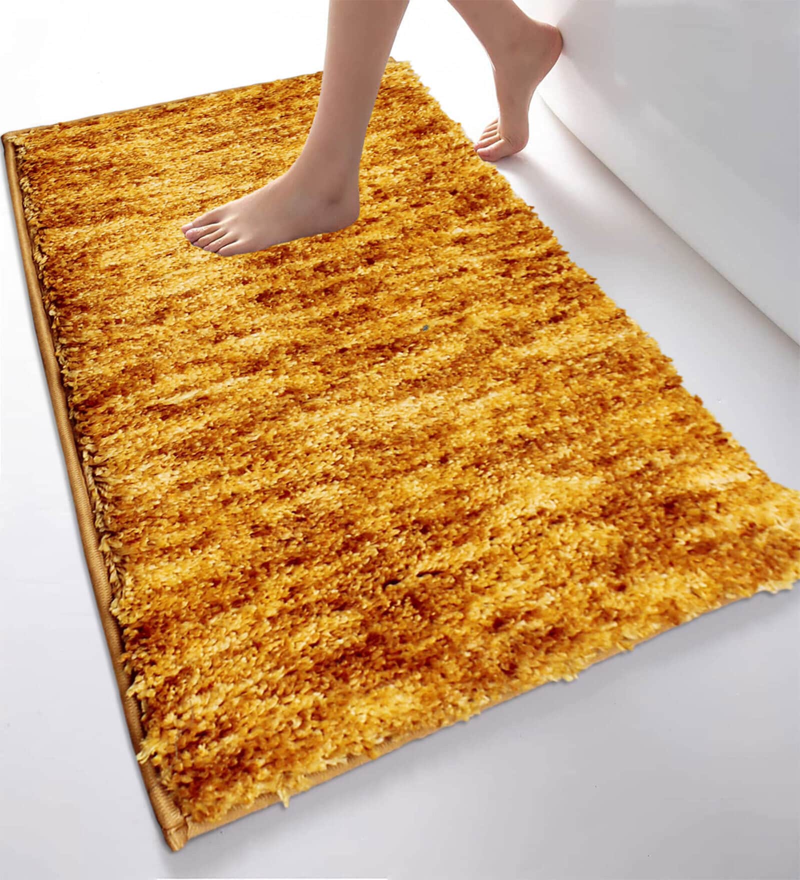 Gold Solid Polyester 36x24 Inches Super Soft Bath Mat