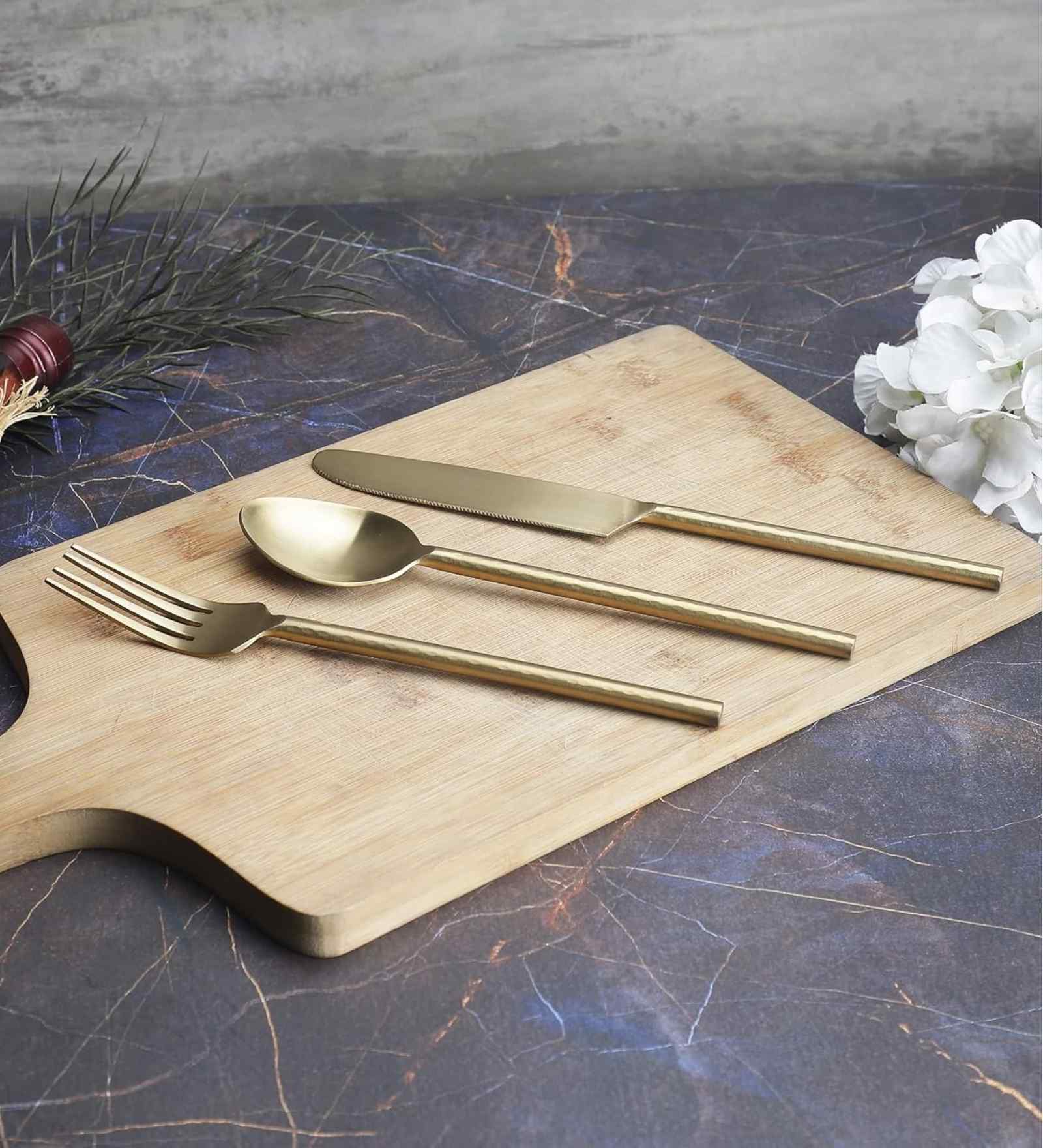 Gold Stainless Steel Cutlery Set Of 3