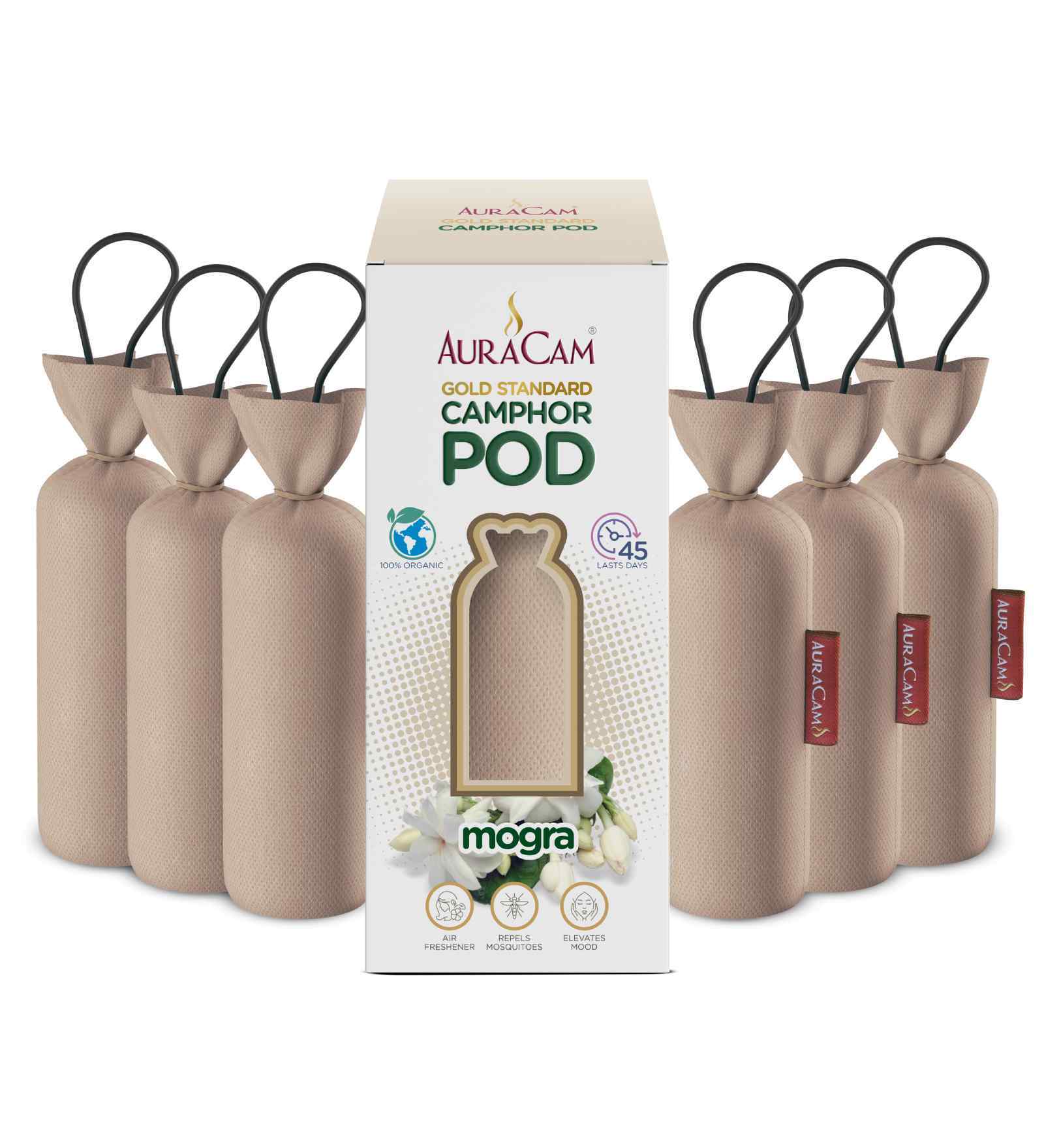 Gold Standard Camphor Pod Cone Mogra- Set of 6