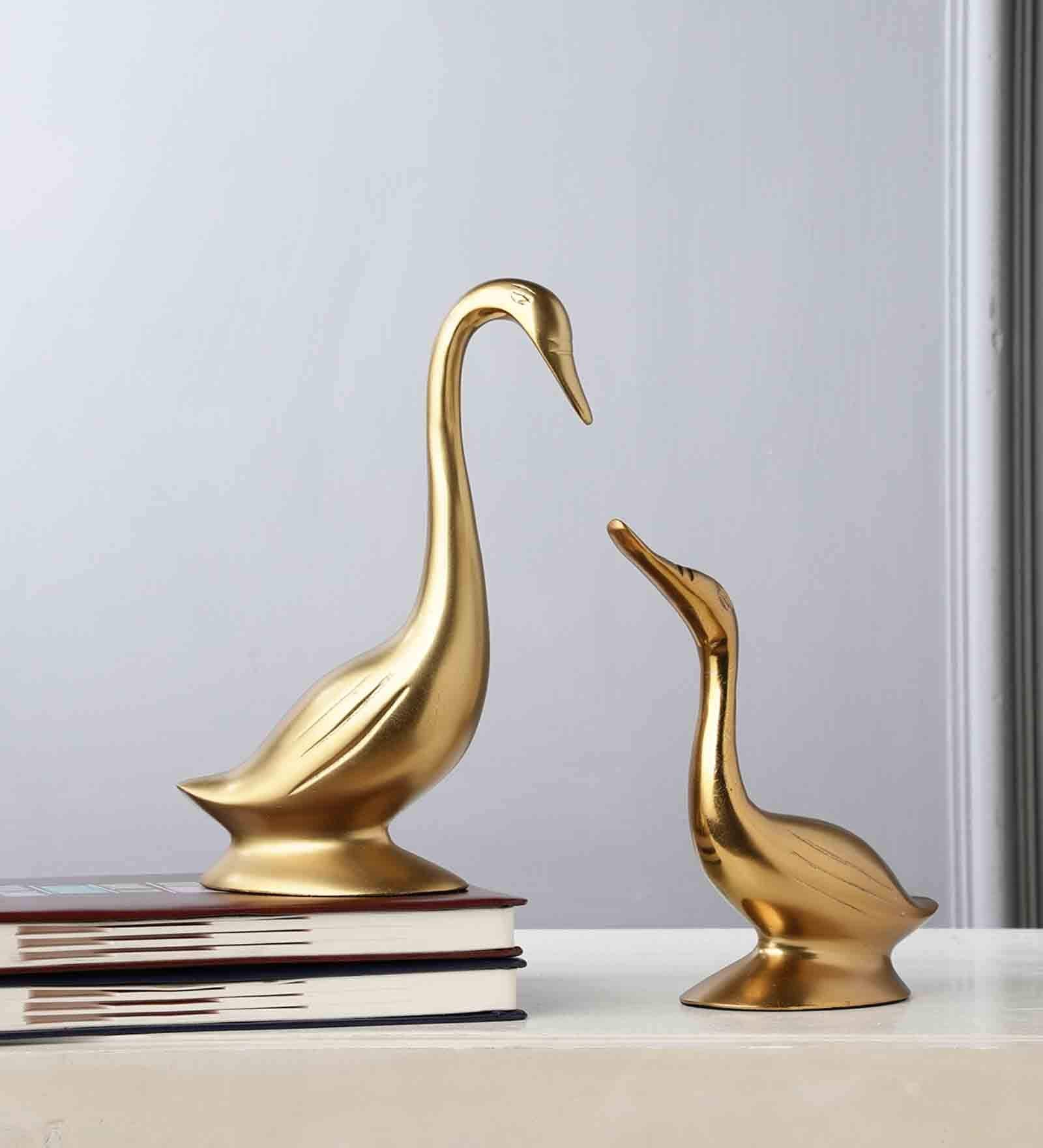 Buy Gold Swan Aluminium Figurine (Set of 2) at 31% OFF by Purestory ...