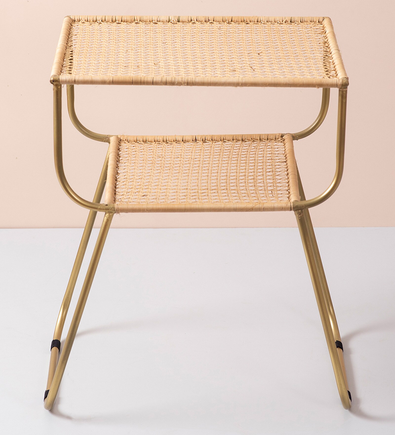 Valencia Natural Cane End Tables in Gold Color Valencia Natural Cane End Tables in Gold Color