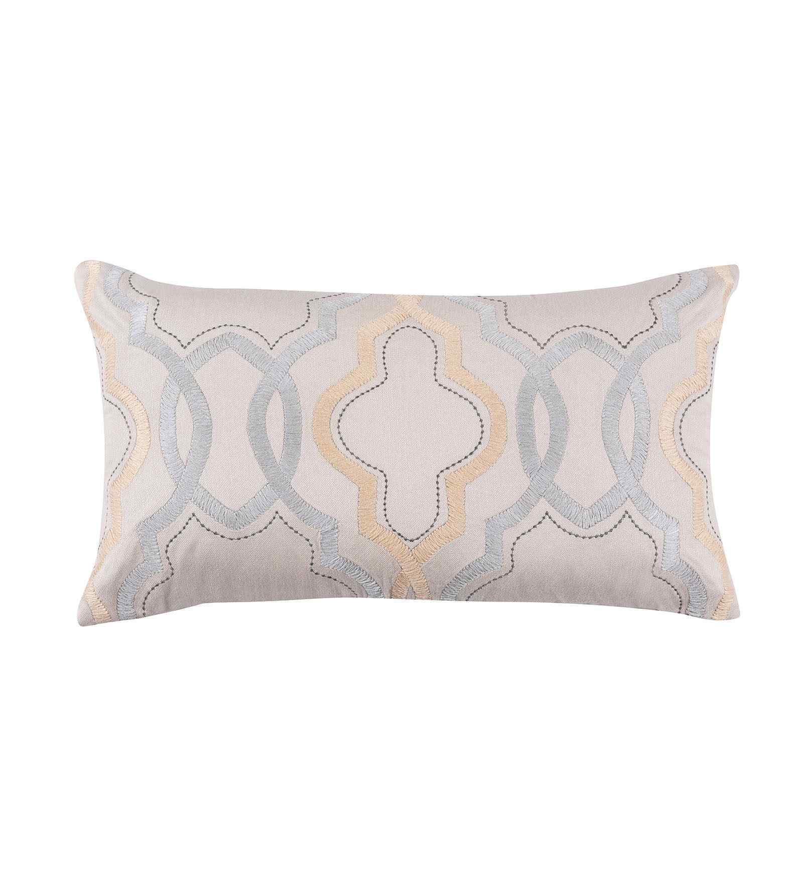 Gold Viscose Embroidery 14x24 inches Rectangle Cushion Cover