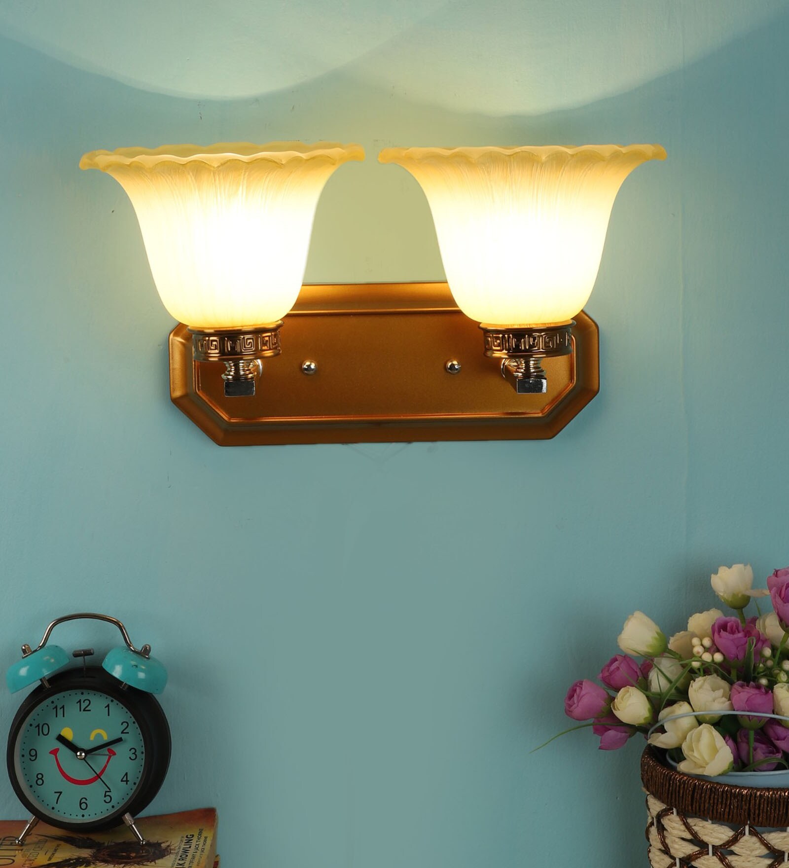 Gold Wood Wall Lights