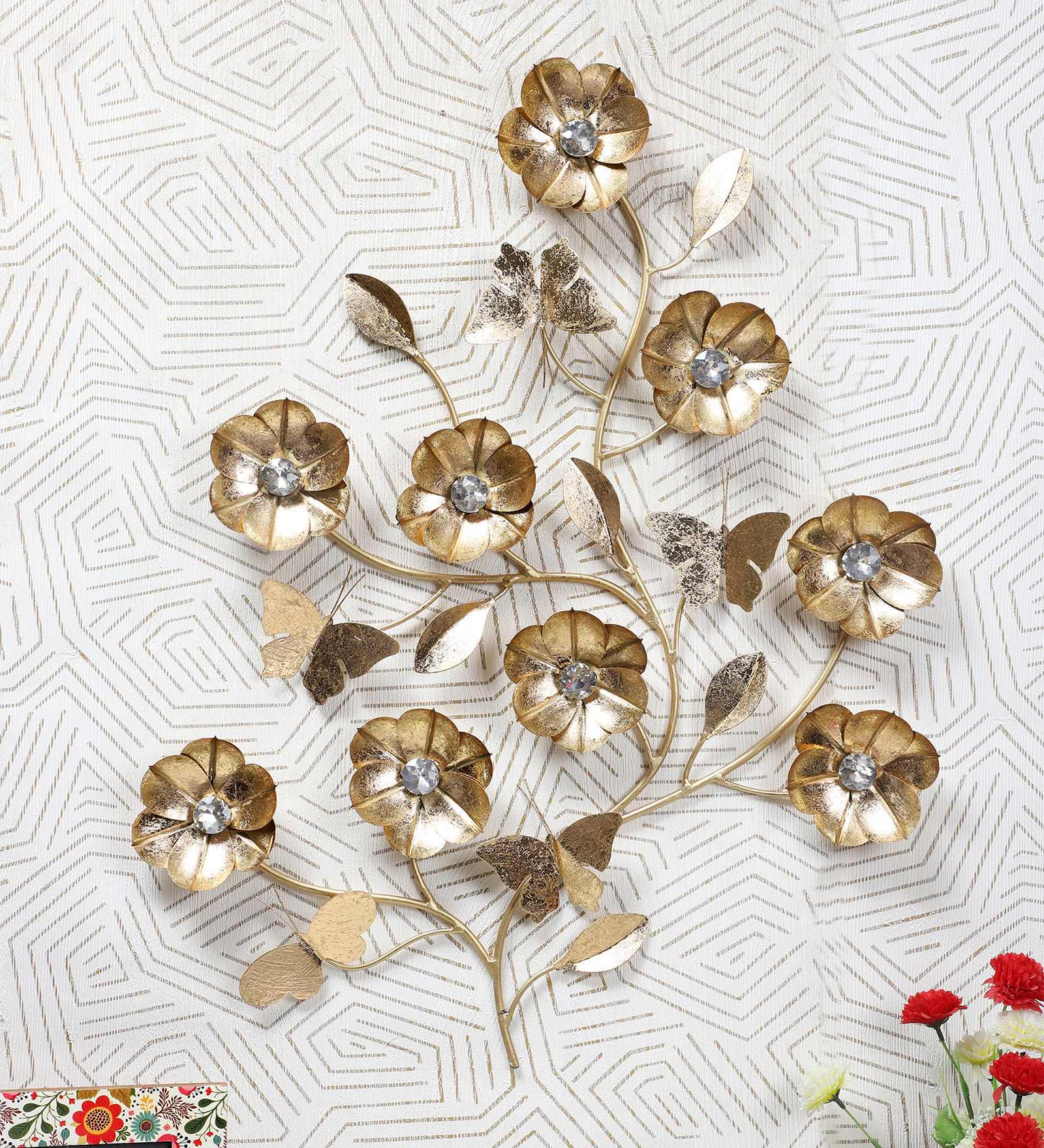 Buy Gold Metal Flower Wall Art by Global Glory at 28 OFF by Global