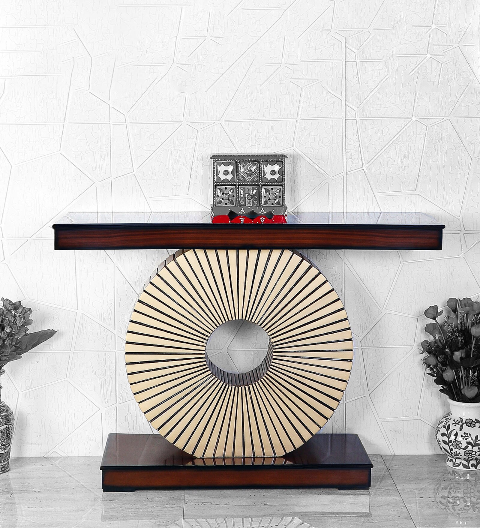 Goldark Console Table in Brown Gold Colour