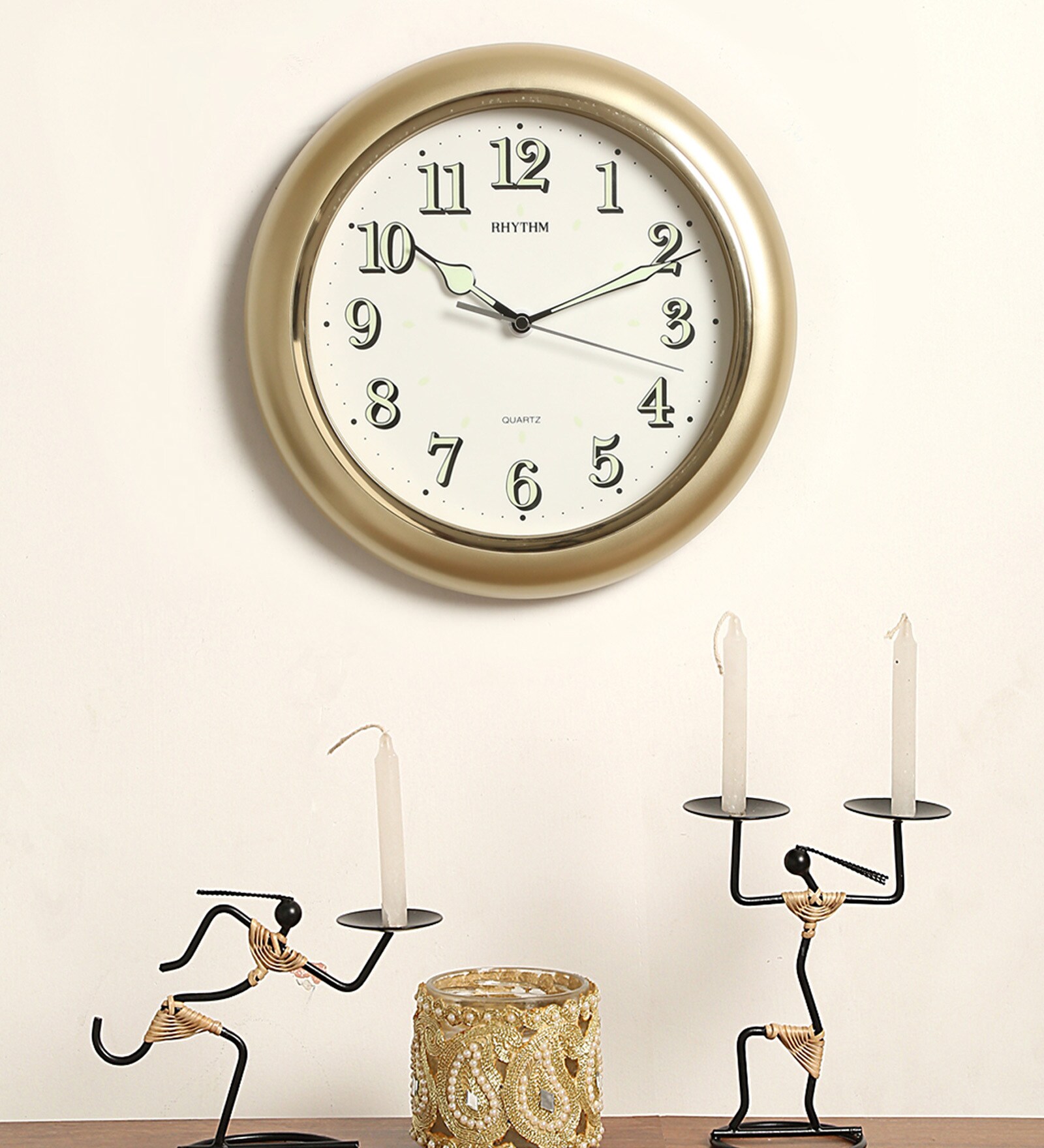 Gold Plastic Analog Wall Clock