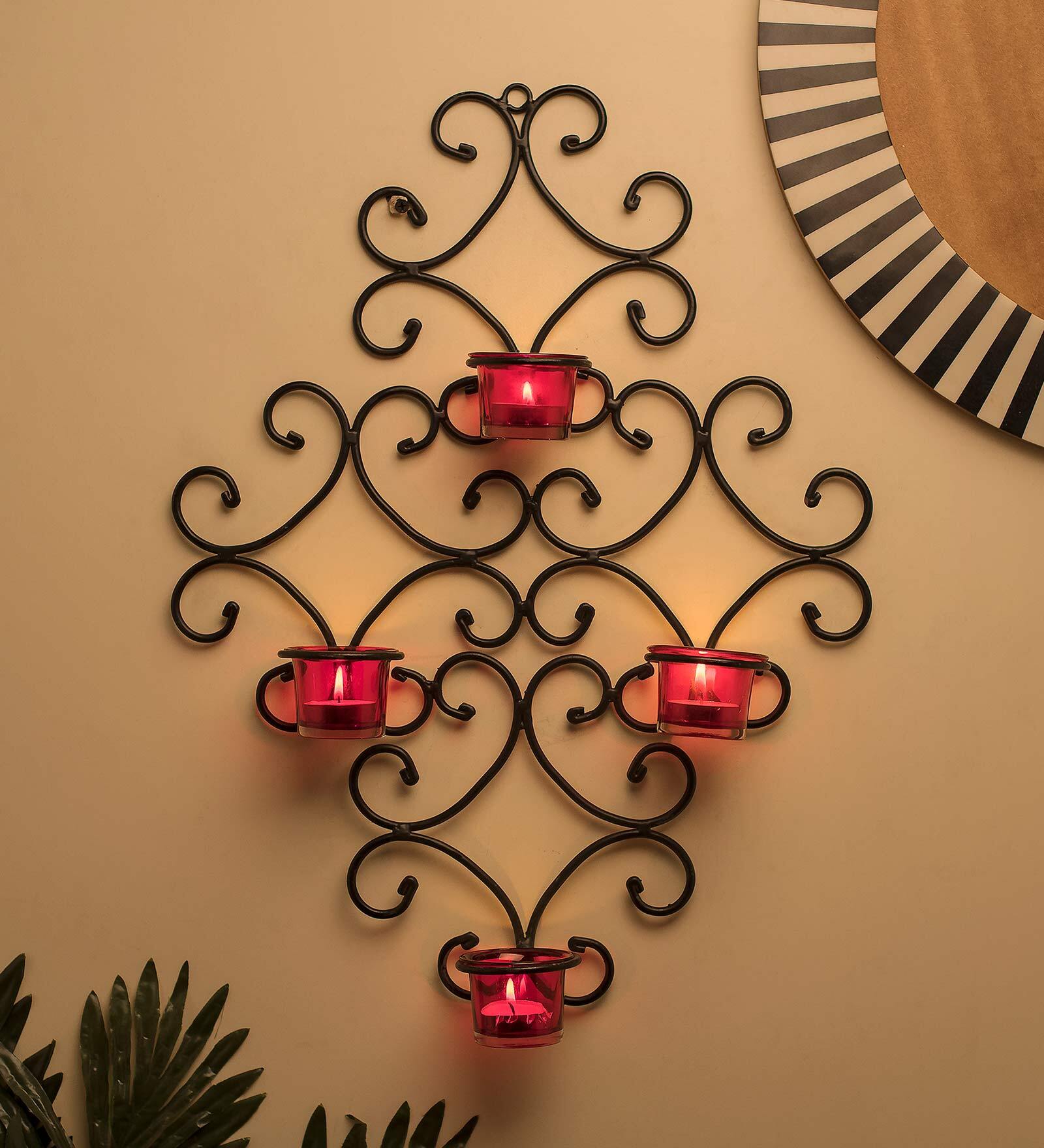 Golden Metal Merton 1 Wall Tea Light Holder
