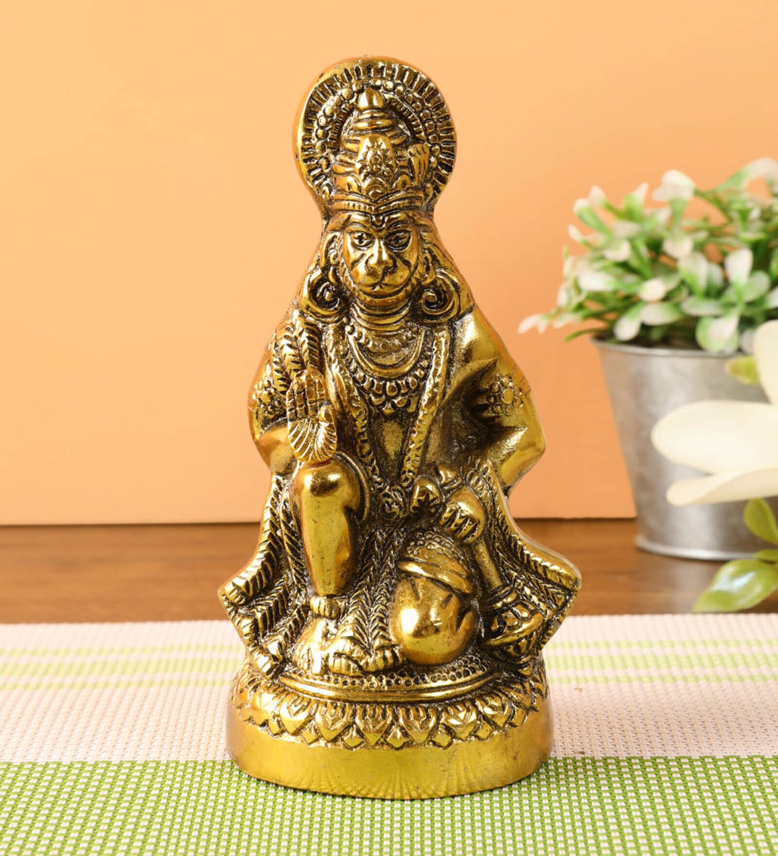 Golden 6.5 Inch Hanuman Idol