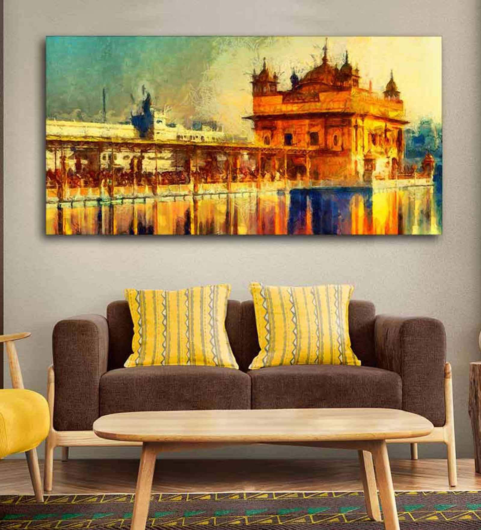 Golden A Classic Of Golden Temple Canvas Wall Painting