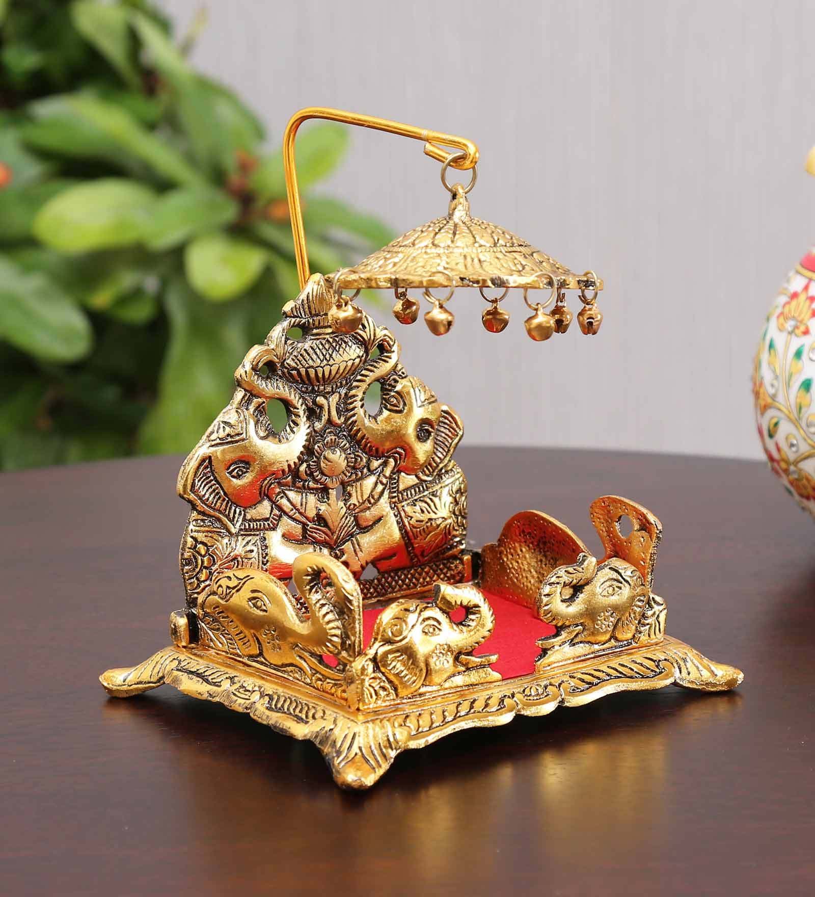 Golden Aluminium Throne Singhasan For God Idol Religious Idol