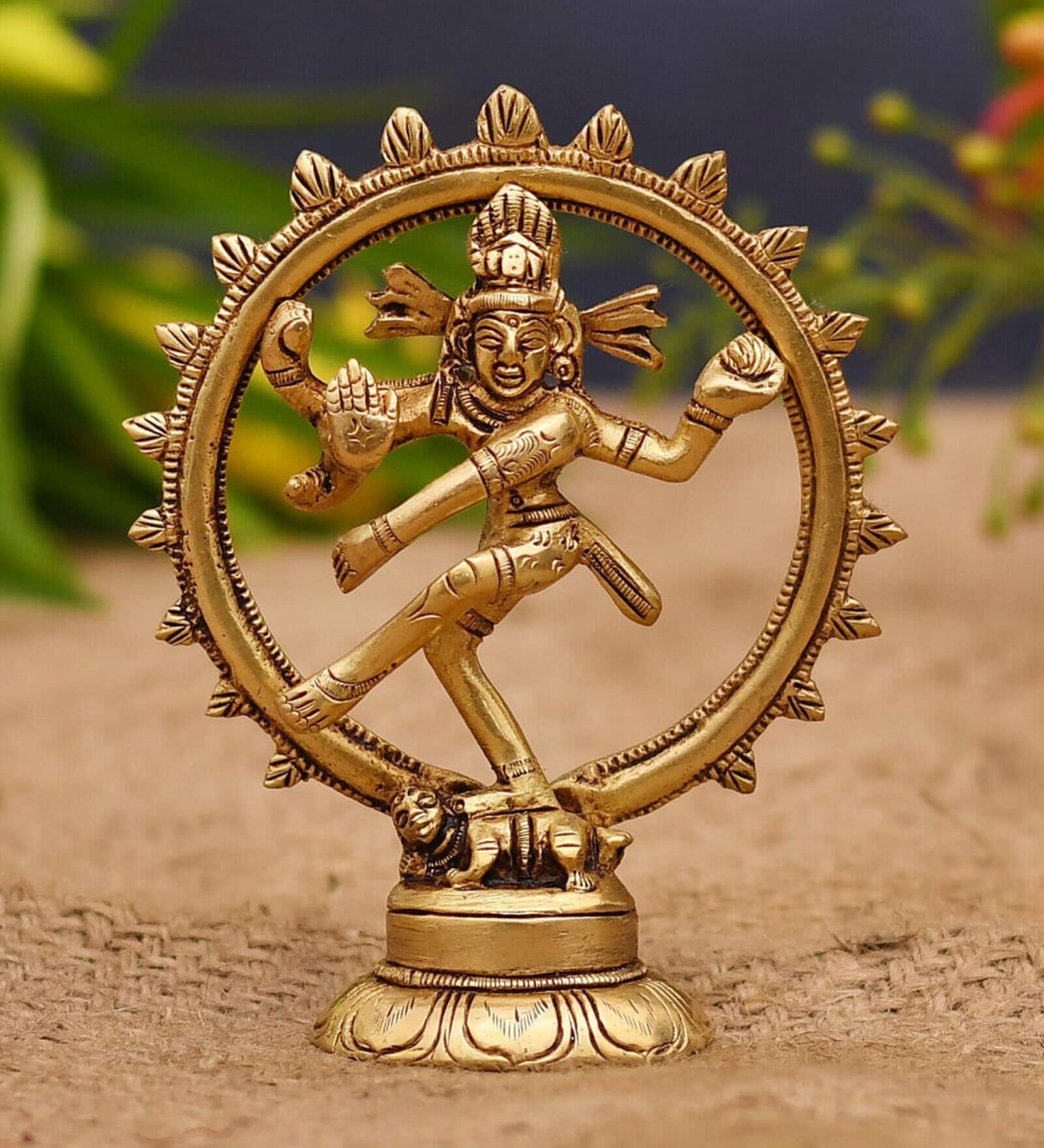 Golden Brass 4 Inches Lord Natraj Statue
