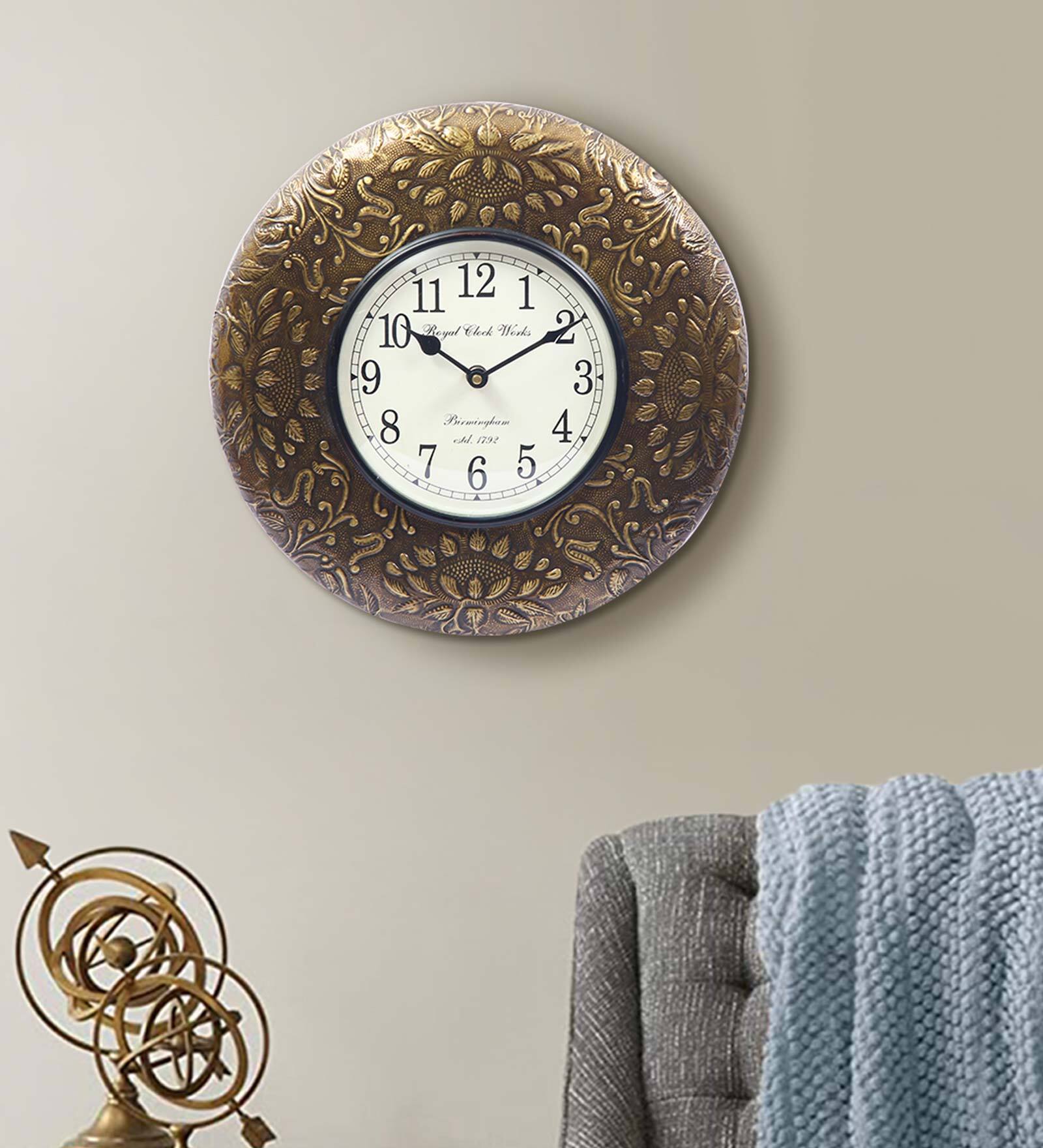 Accent Golden Brass Wall Clock