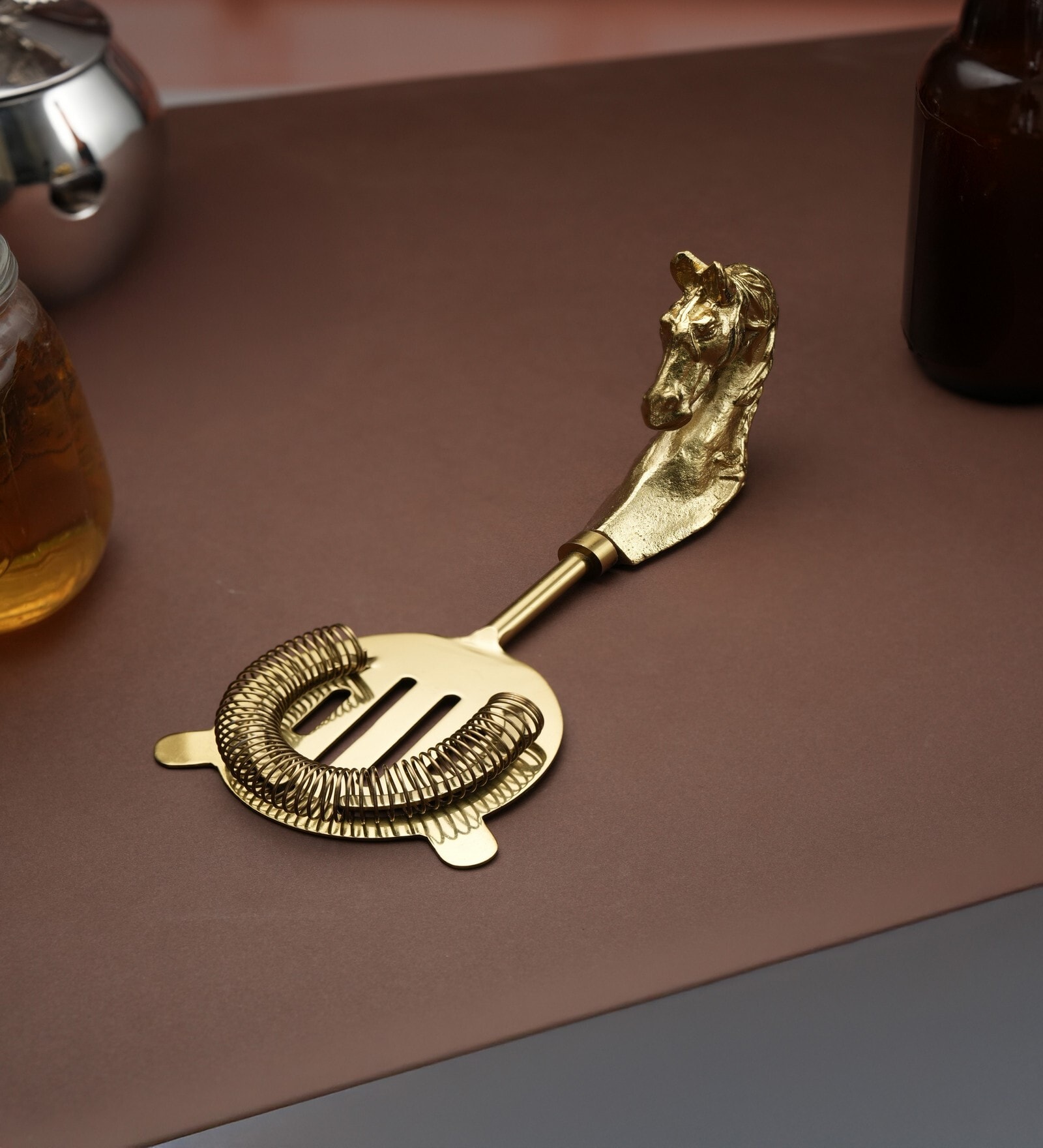 Saddle Sieve Cocktail Strainer-Gold