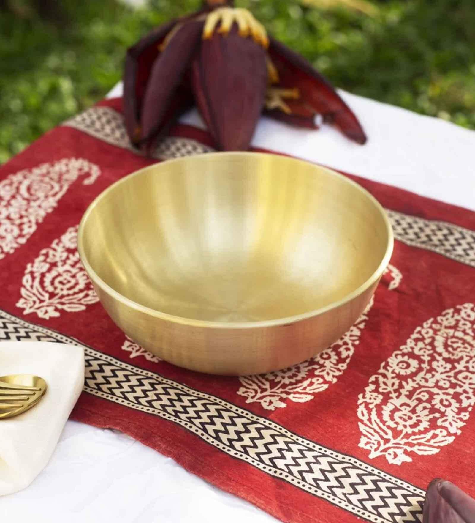 Jansaa- Medium 750ml Gold Bronze Serving Bowl