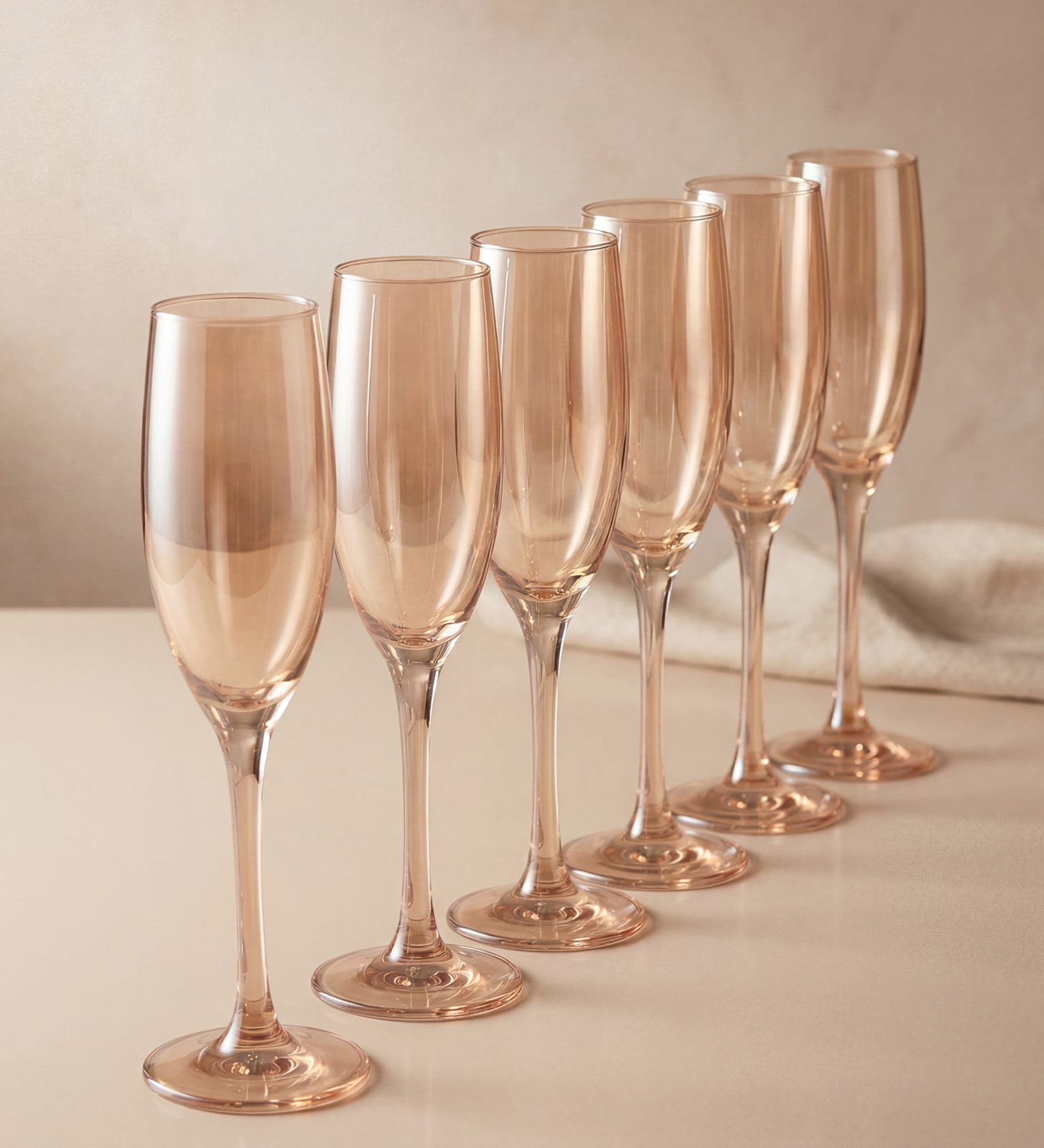 Golden Champagne Glass Set of 6