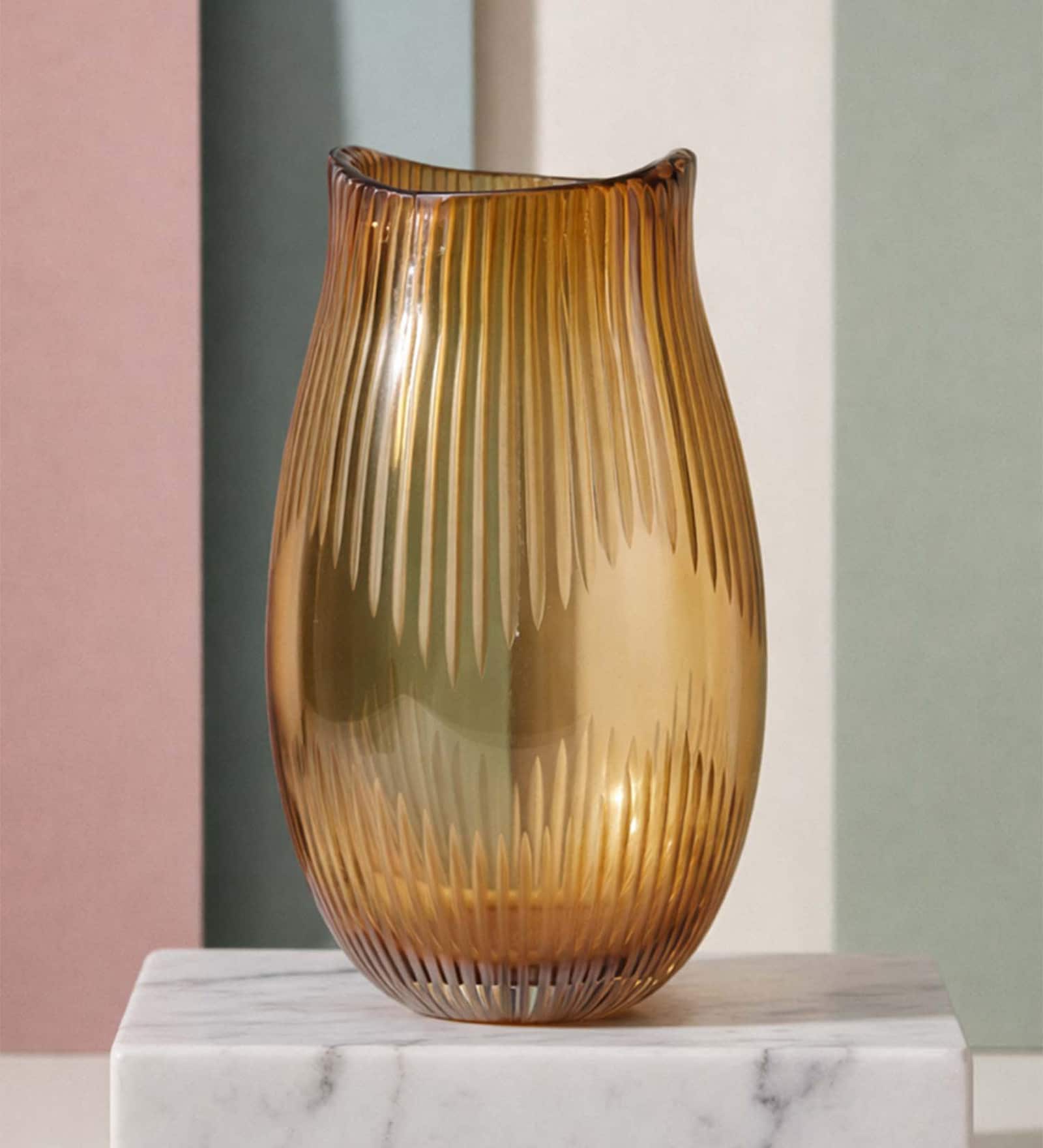 Golden Elysium Glass Vase