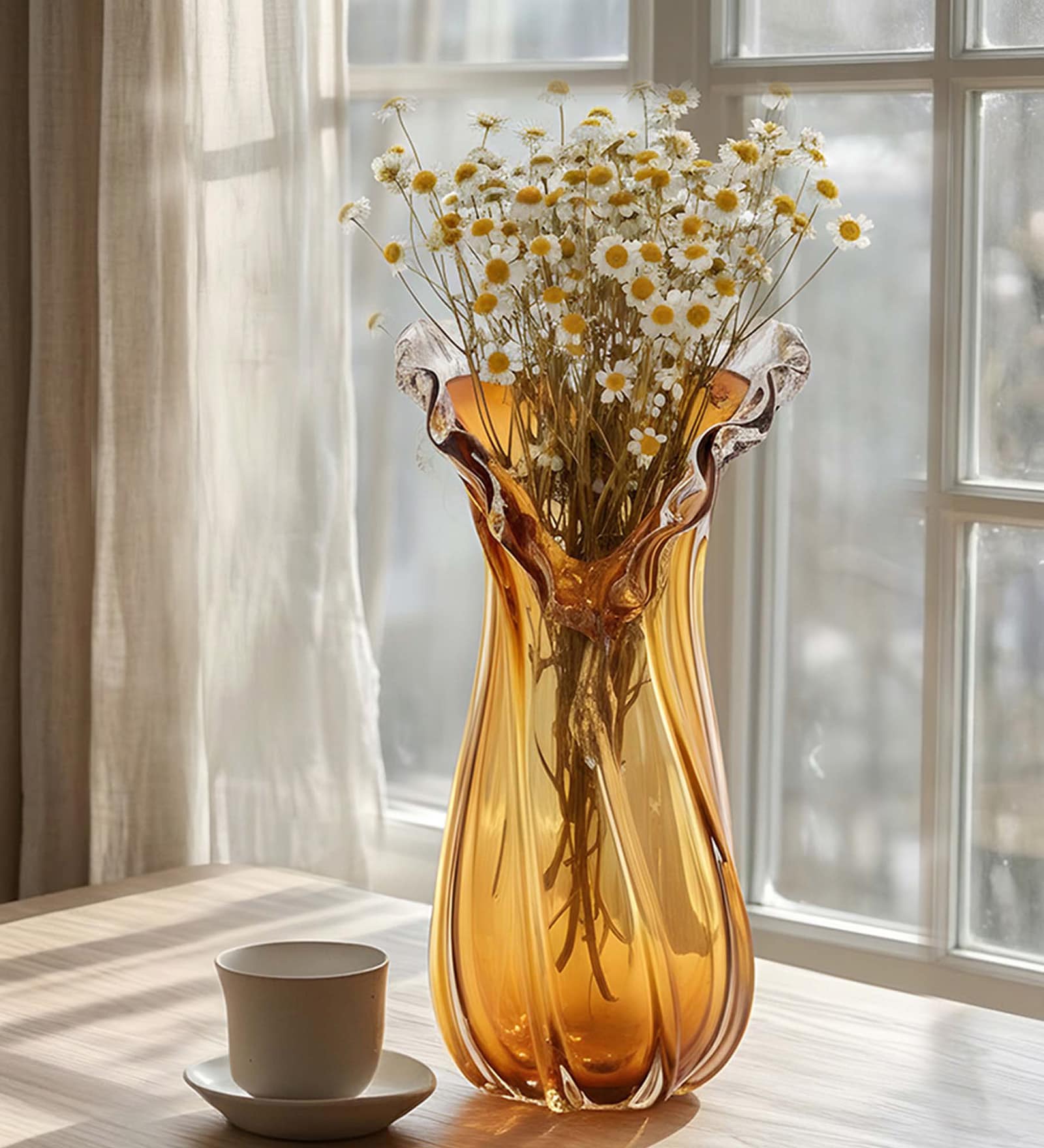 Golden Embrace Glass Vase L