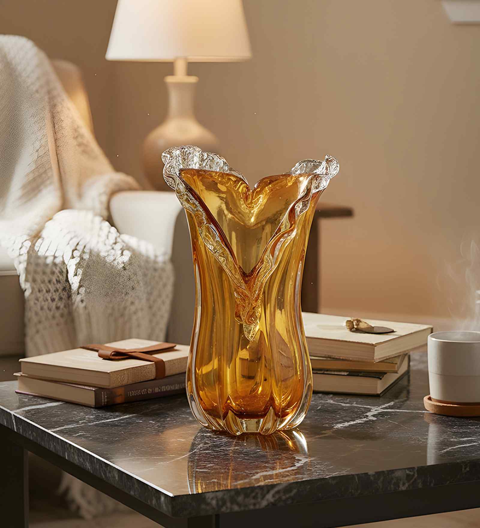 Golden Embrace Glass Vase S