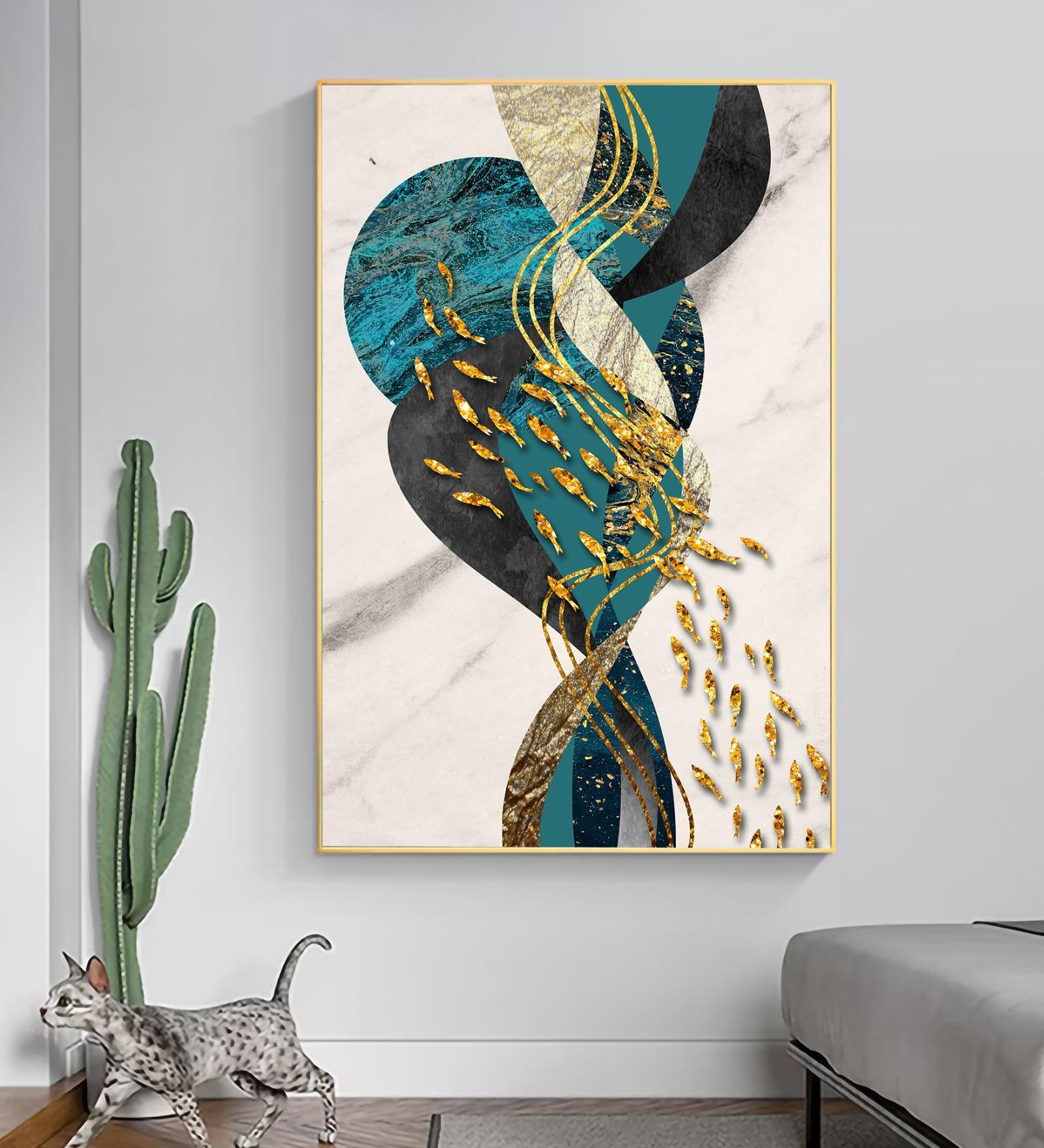 Multicolouren Fish Multicolour Synthetic Wood Wall Art