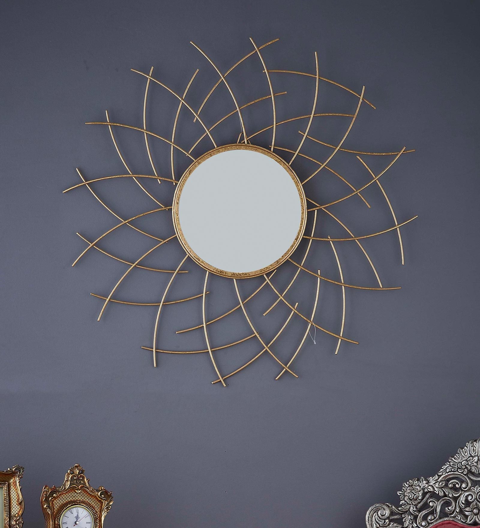 Golden Glass and Metal Caspian Wall Mirror