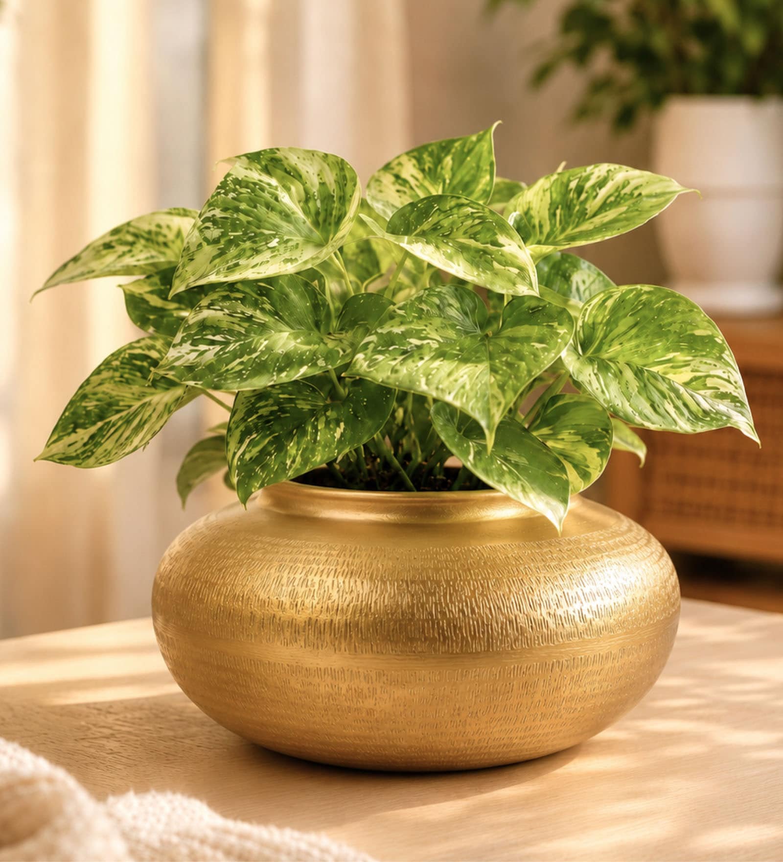 Golden Glossy Metallic Iron Vase