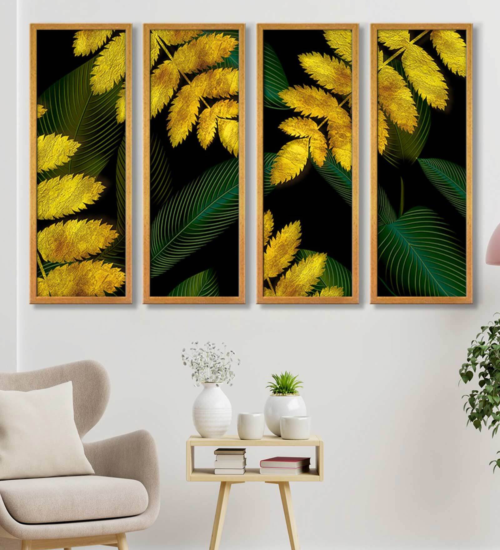 Museum Multicolour Canvas Framed Landscape Art Panel Set of 4