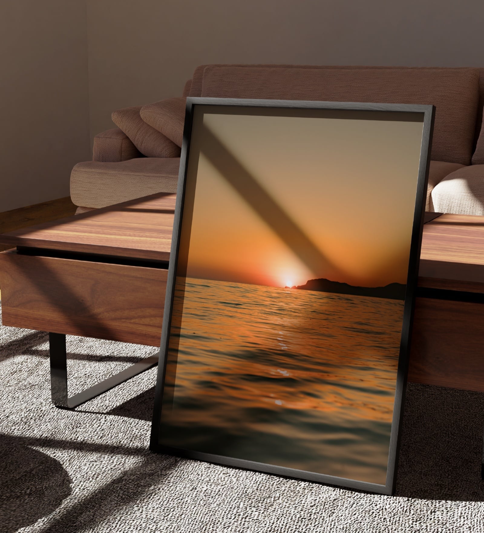 Golden Horizon Sunset Printed Canvas Wall Art