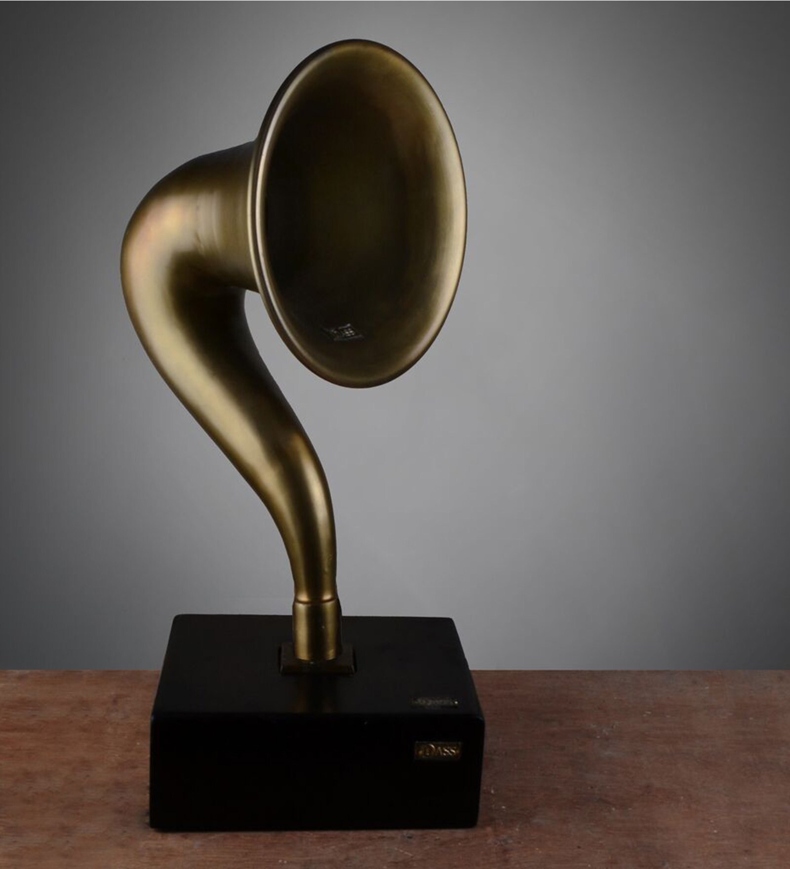 Gold Iron & Wood Bluetooth Gramaphone with Philips Speaker Vintage Decor