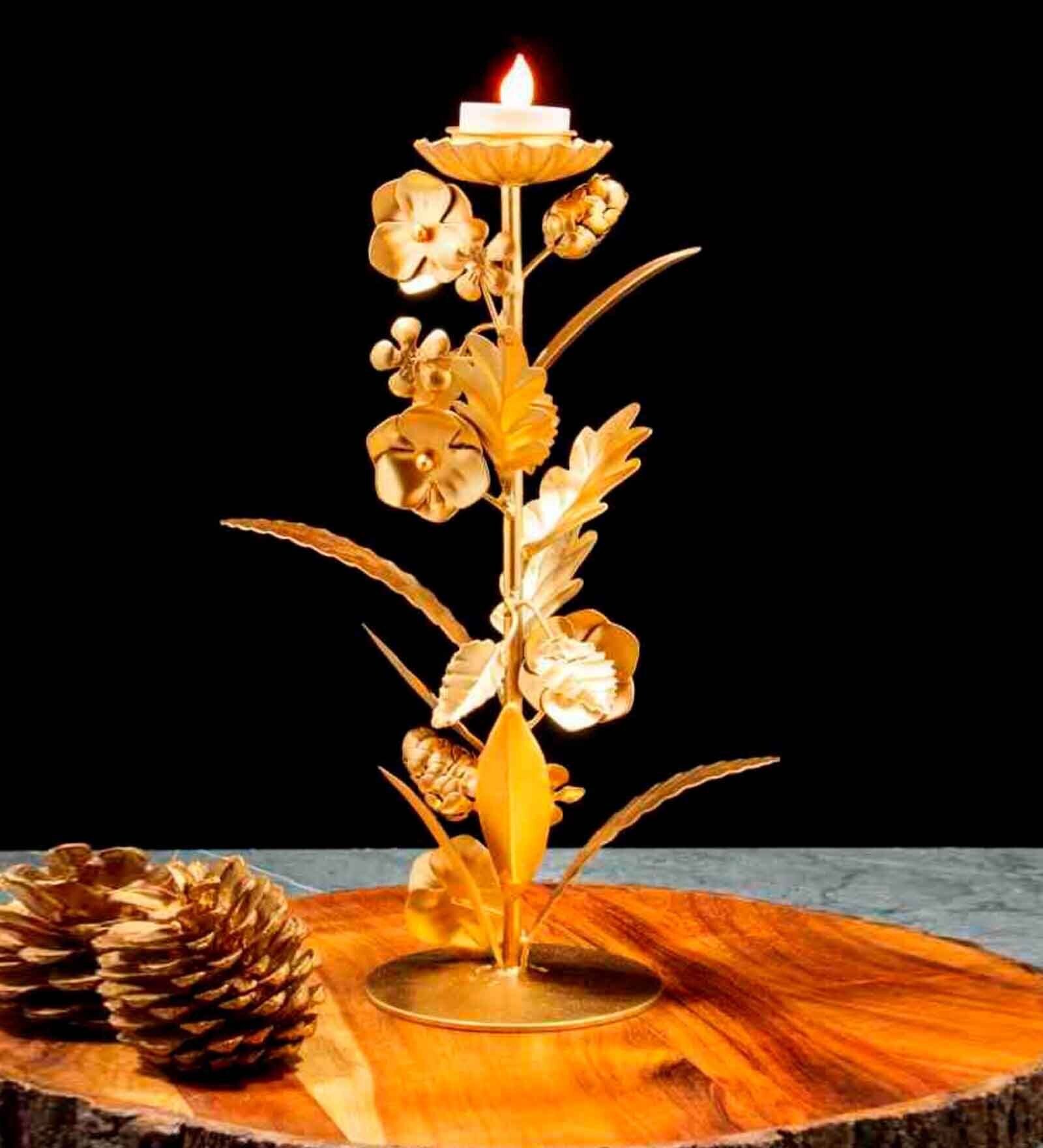 Buy Golden Candle Stand Iron Candle Holder at 100 OFF by August