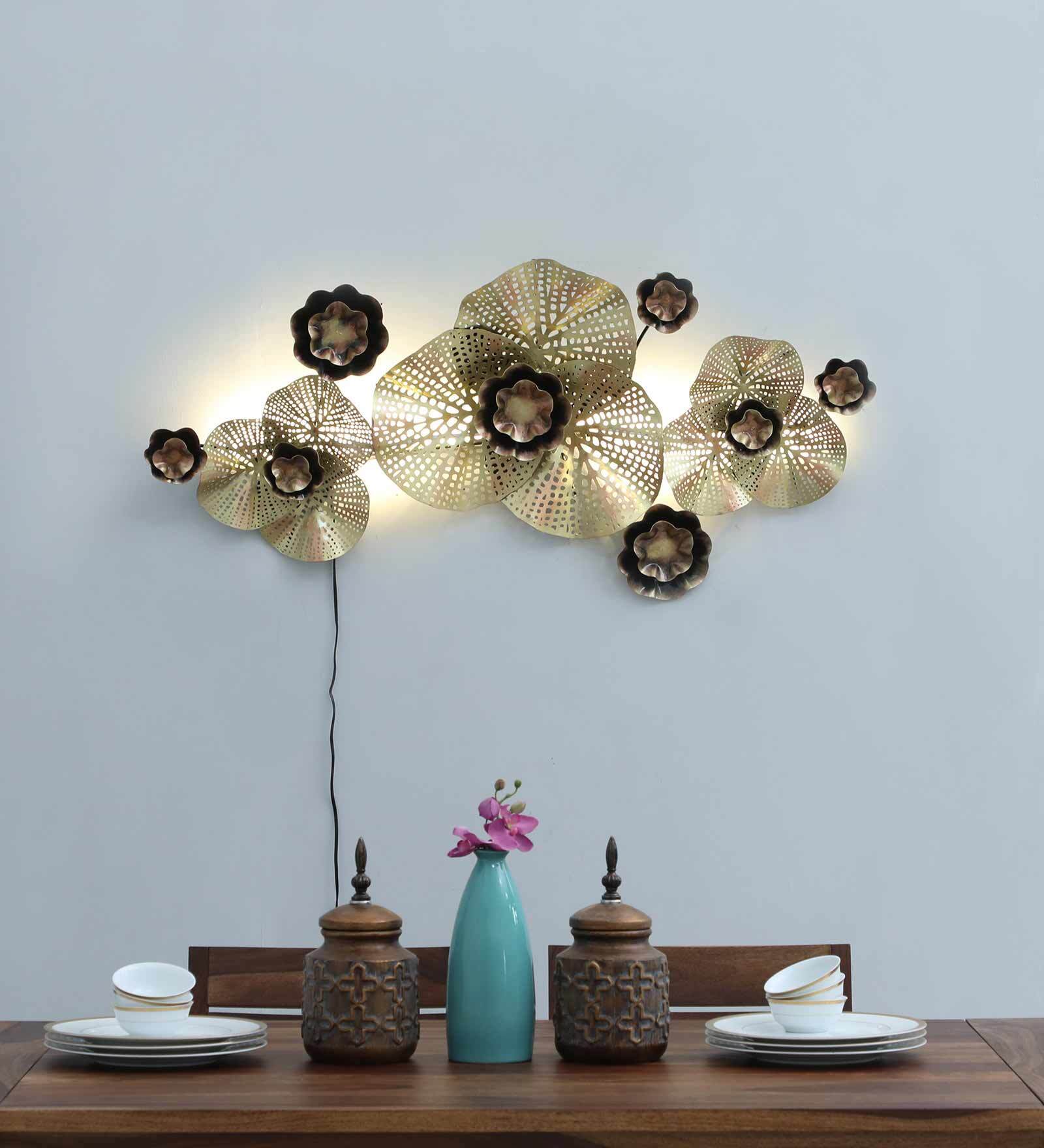 Golden Iron Gold Flower Zara Metal Wall Art