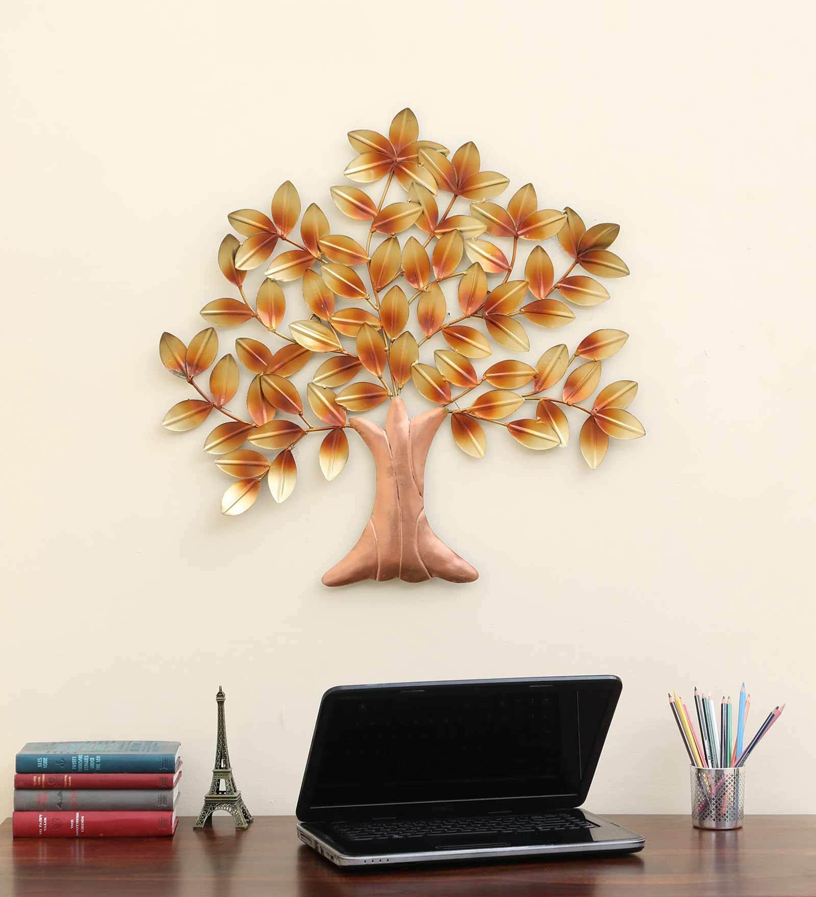 Golden Iron Gold Tree Metal Wall Art