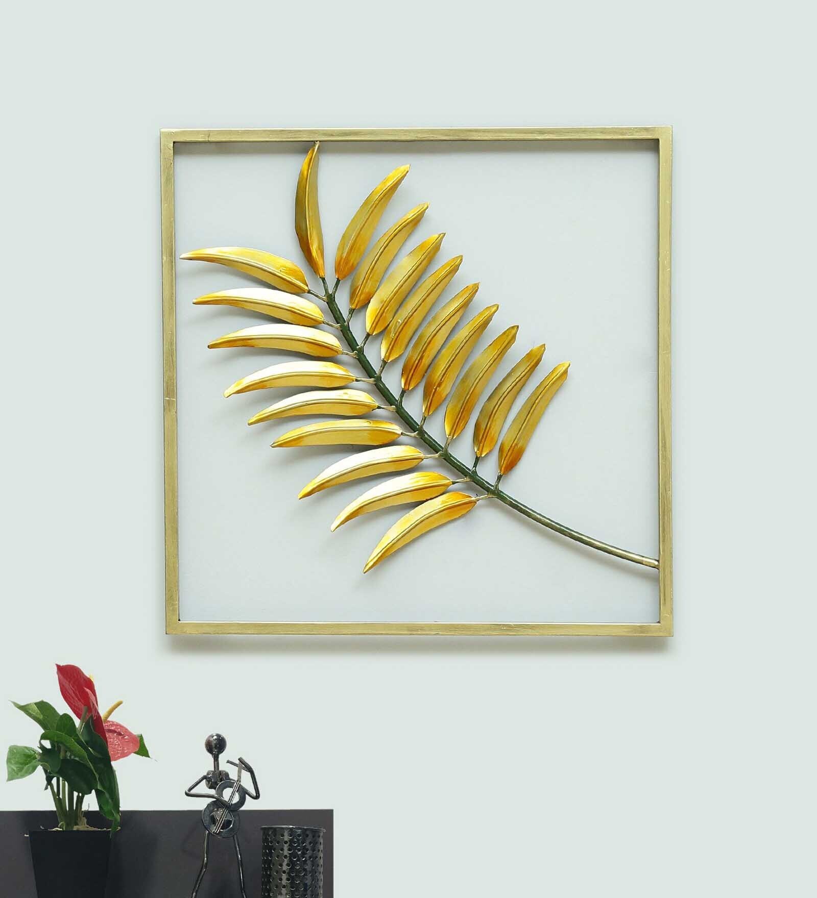 Buy Golden Iron Rich Golden Palm Wall Decor By Vedas at 54 OFF by