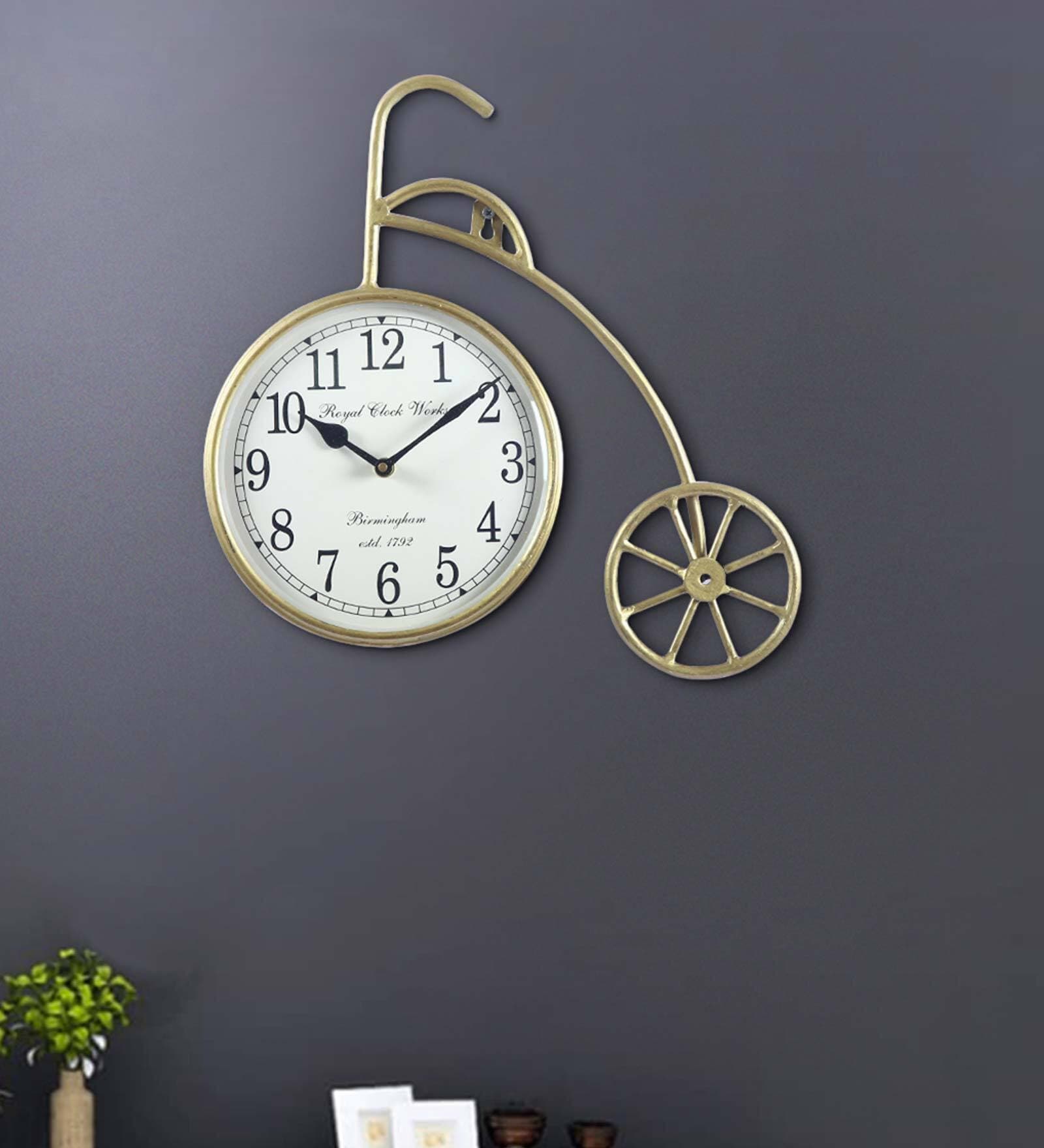 Golden Iron Wall Clock