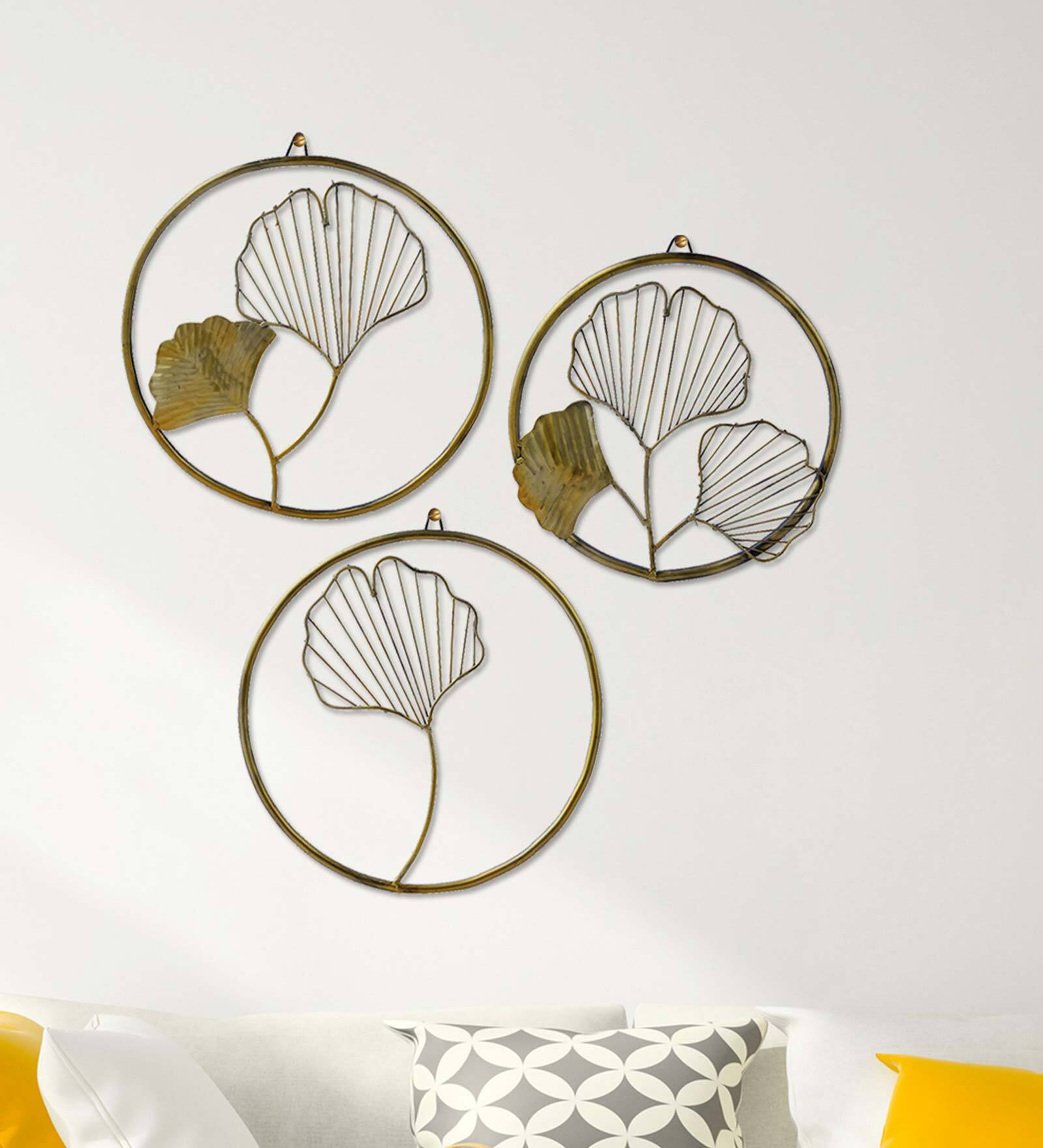 Buy Golden Leaf Wall Hanging - Set Of 3 at 66% OFF by Aapno Rajasthan ...