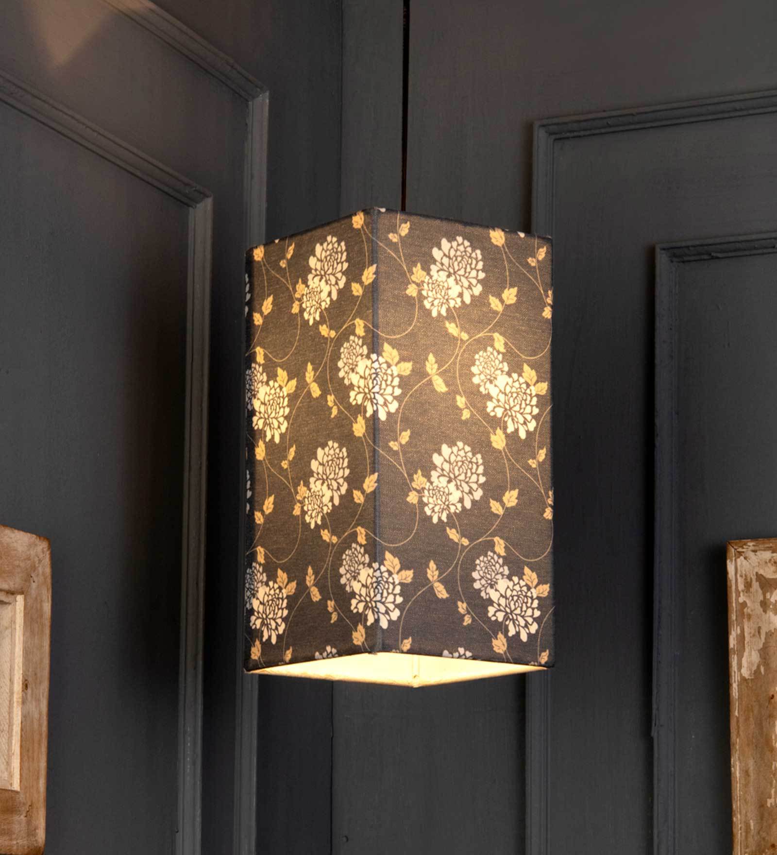 Golden Leaves Multicolor Fabric Single Hanging Light