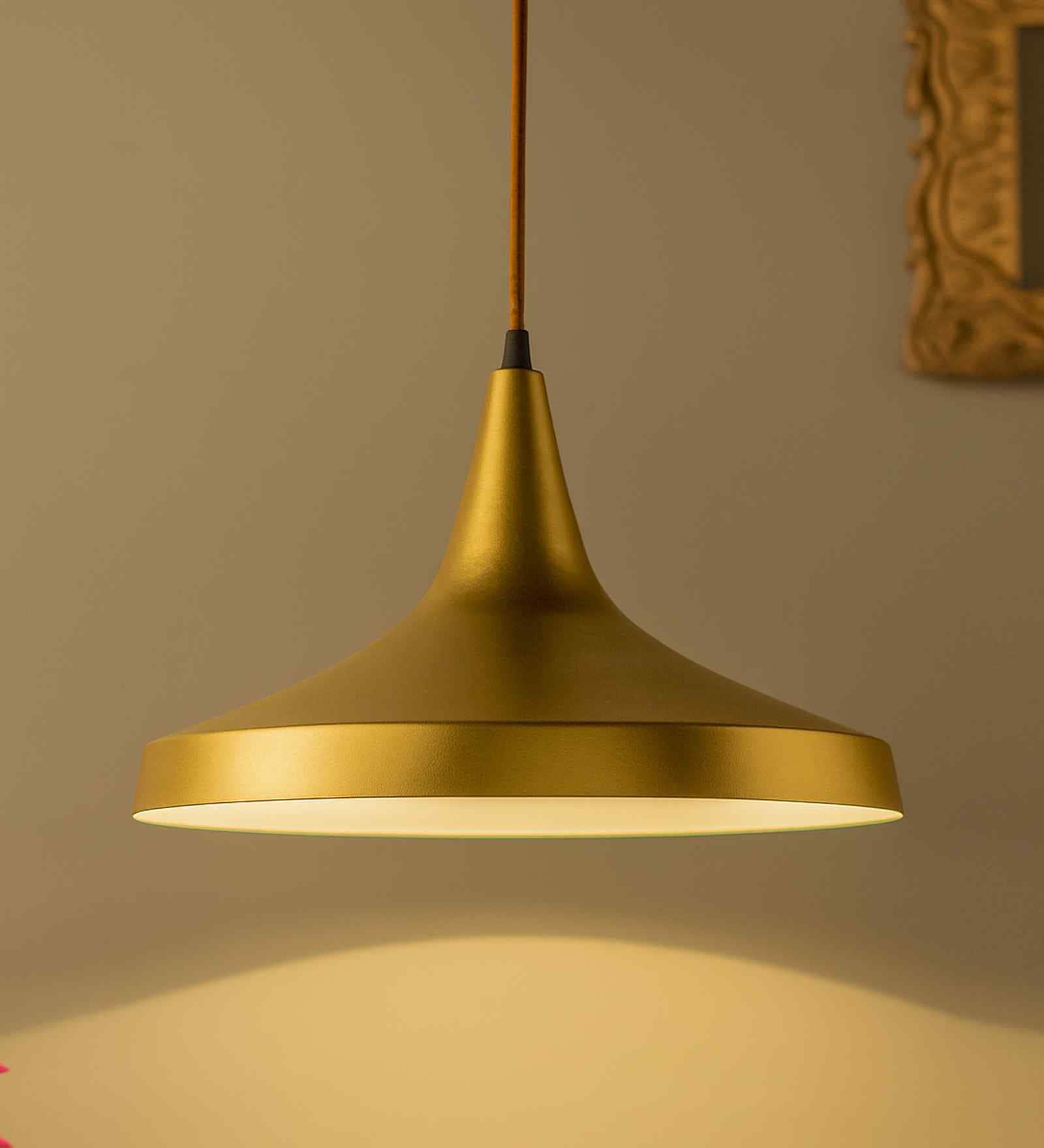 Golden Metal Dome Hanging Light