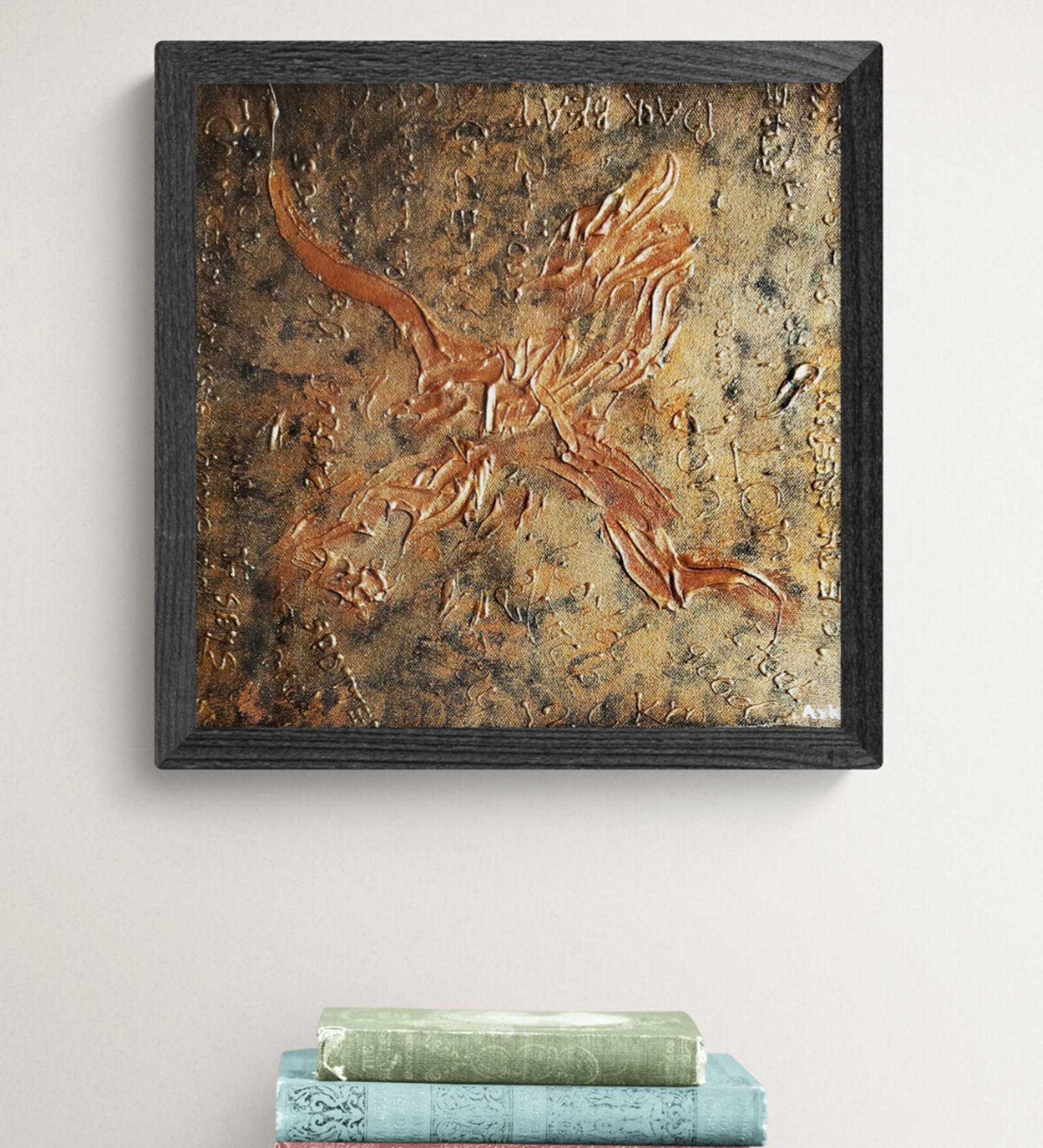 Golden Nightingale Handmade Acrylic Paint On Canvas Unframed