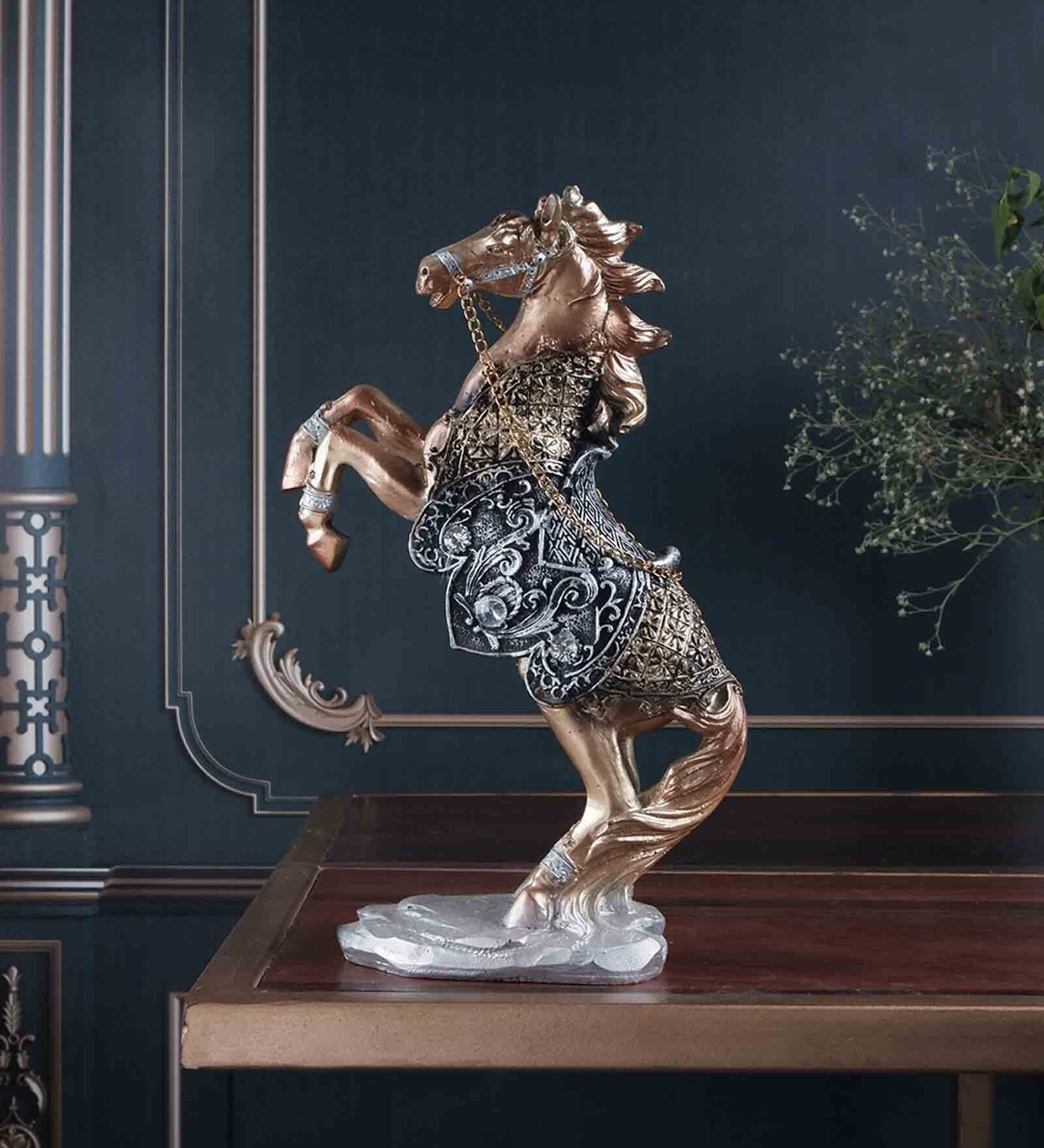 Golden Resin Premium Fengshui Horse Figurine