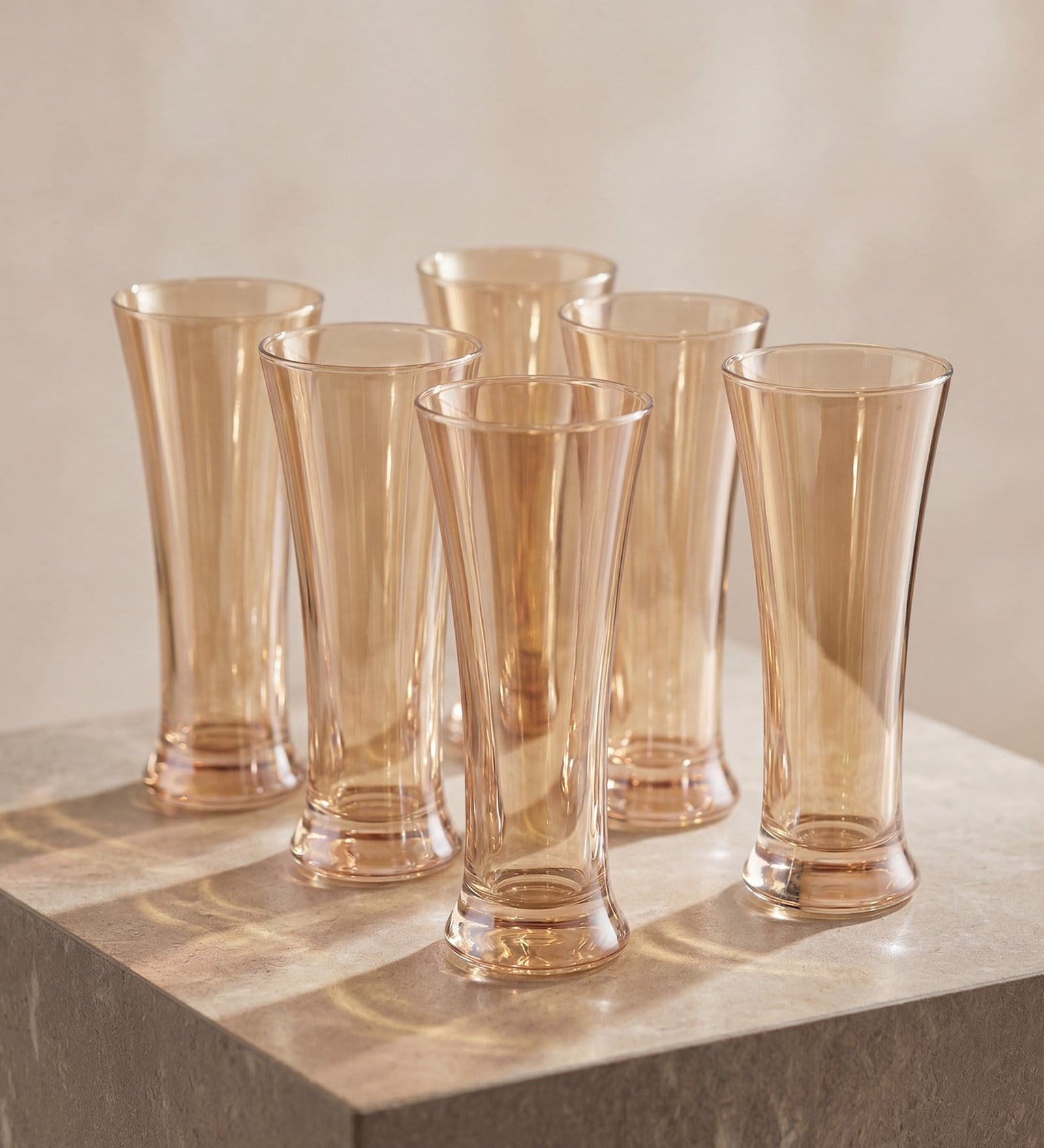 Golden Tall Cocktail Glass Set of 6